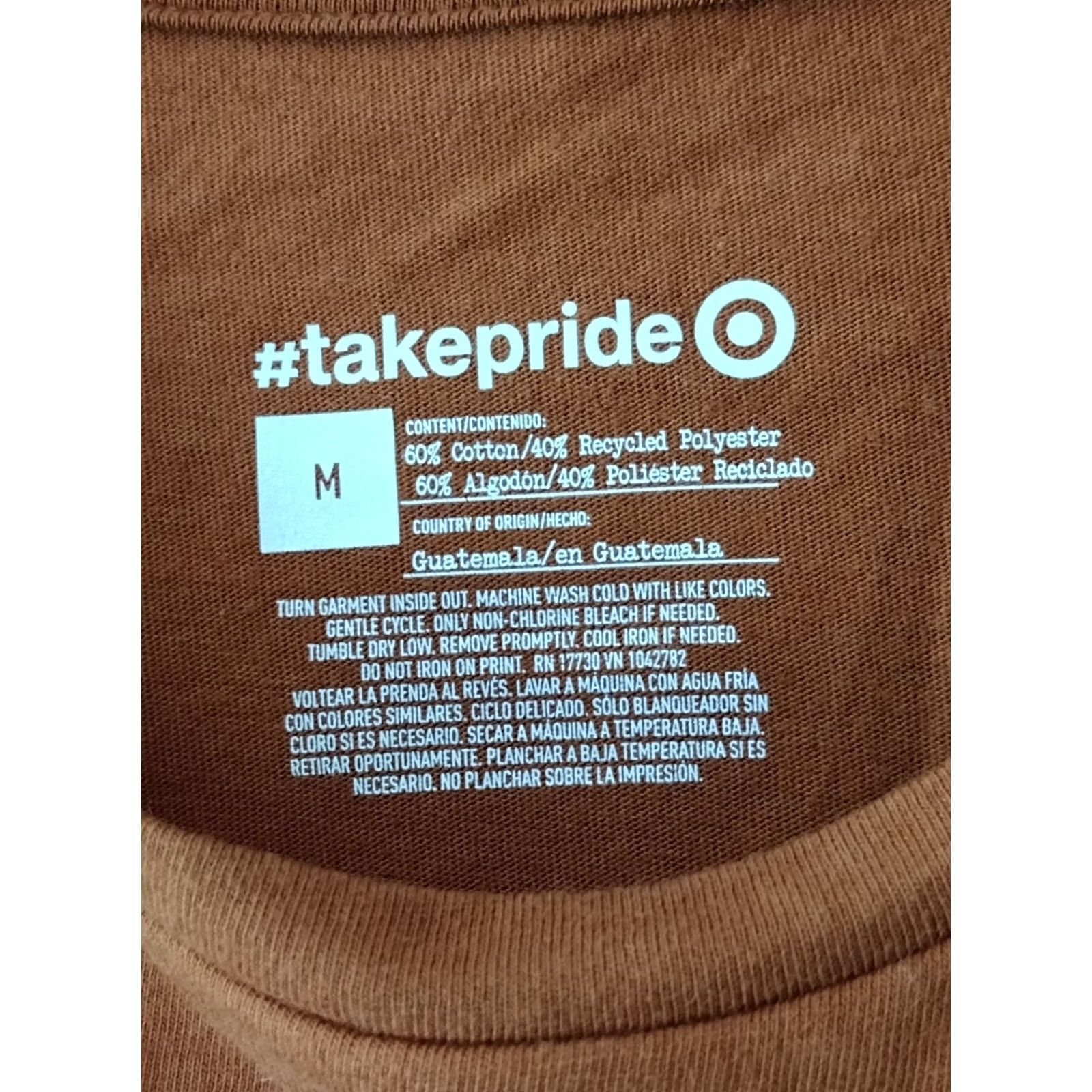 Vintage #takepride T-Shirt Unisex Adult M Brown Black Pride Graphic Tee Size US M / EU 48-50 / 2 - 6 Thumbnail