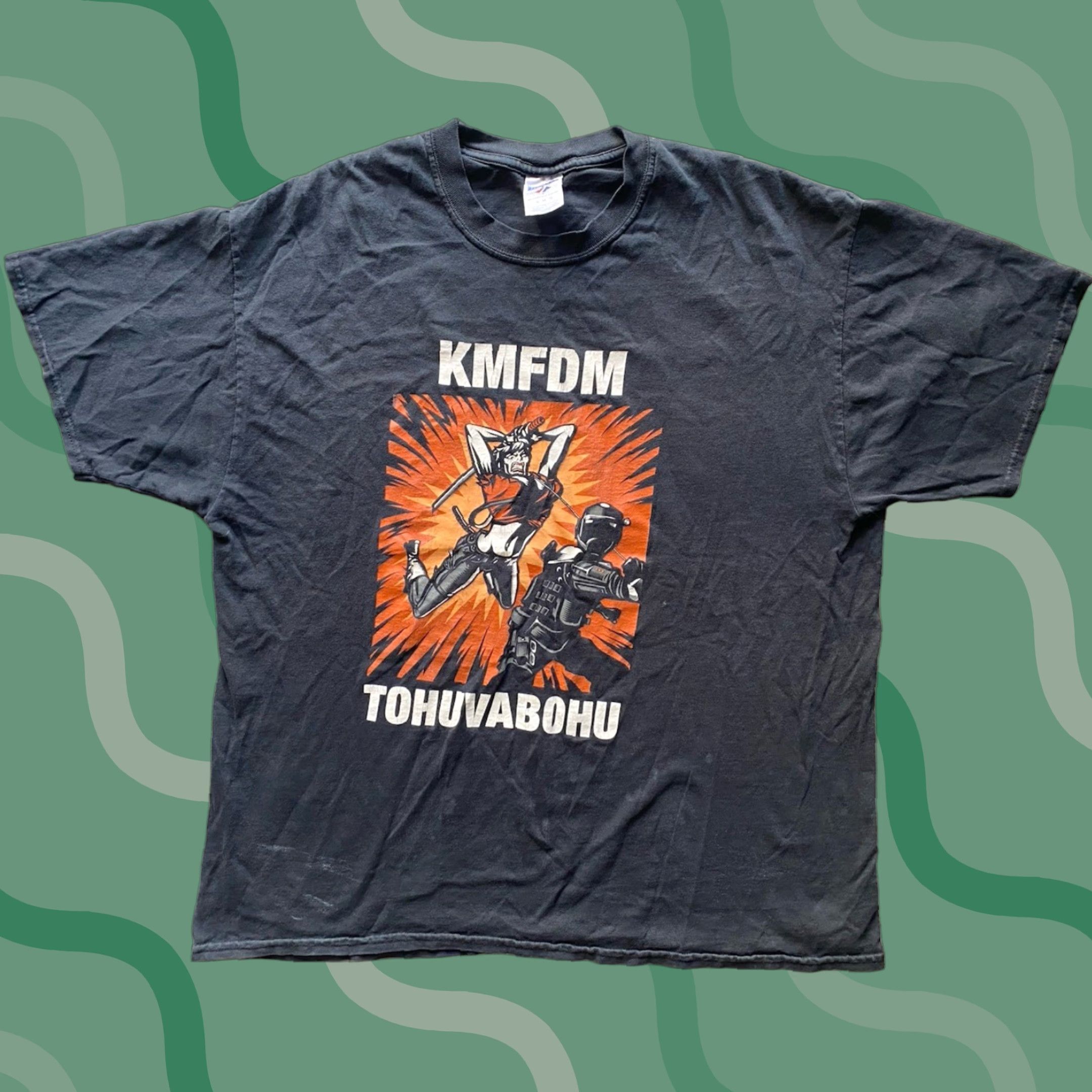 Jerzees KMFDM Tohuvabohu Industrial Rock Band T Shirt Jerzees Mens XL EX NIHILO AUDEAMUS Size US XL / EU 56 / 4 - 1 Thumbnail