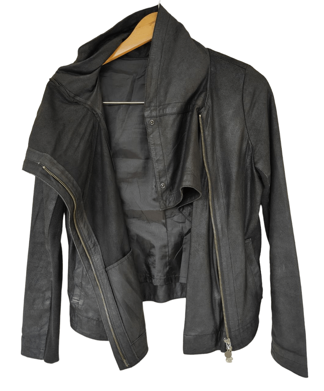 Patrizia Pepe ❎ Patrizia Pepe High Collar Goat Leather Jacket Size XS / US 0-2 / IT 36-38 - 4 Thumbnail