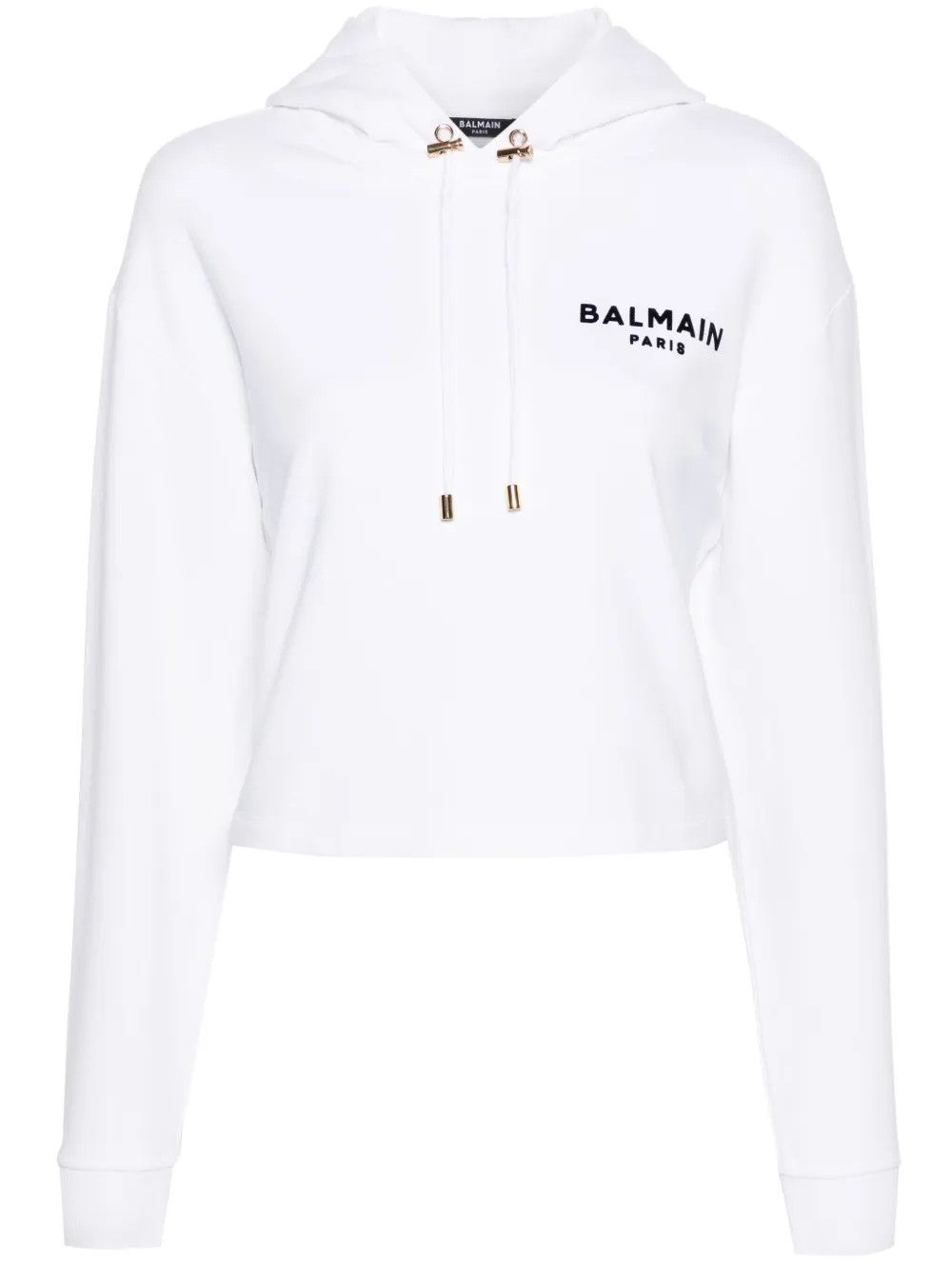 Balmain o1s1wg110825 Logo Print Hoodie in White Size S / US 4 / IT 40 - 1 Thumbnail