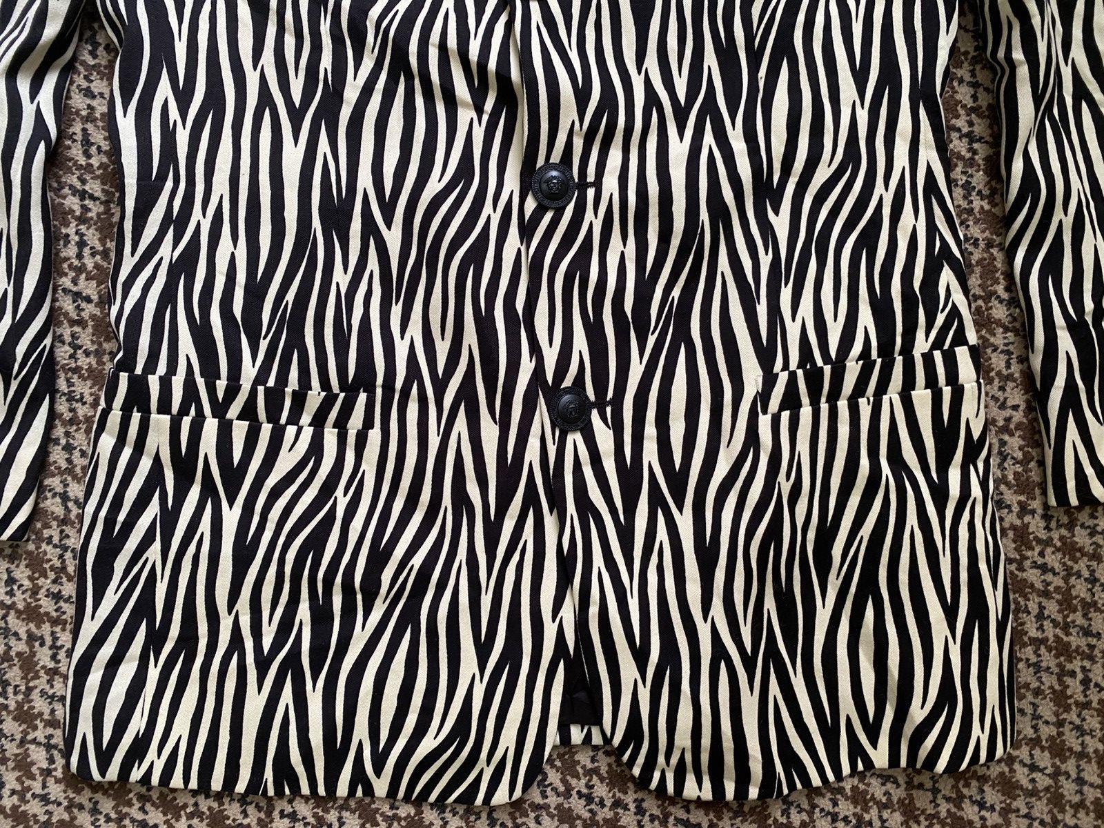 Versace Giani Versace Vintage Zebra Medusa Pure Wool Tailored Jacket Size 46S - 2 Thumbnail