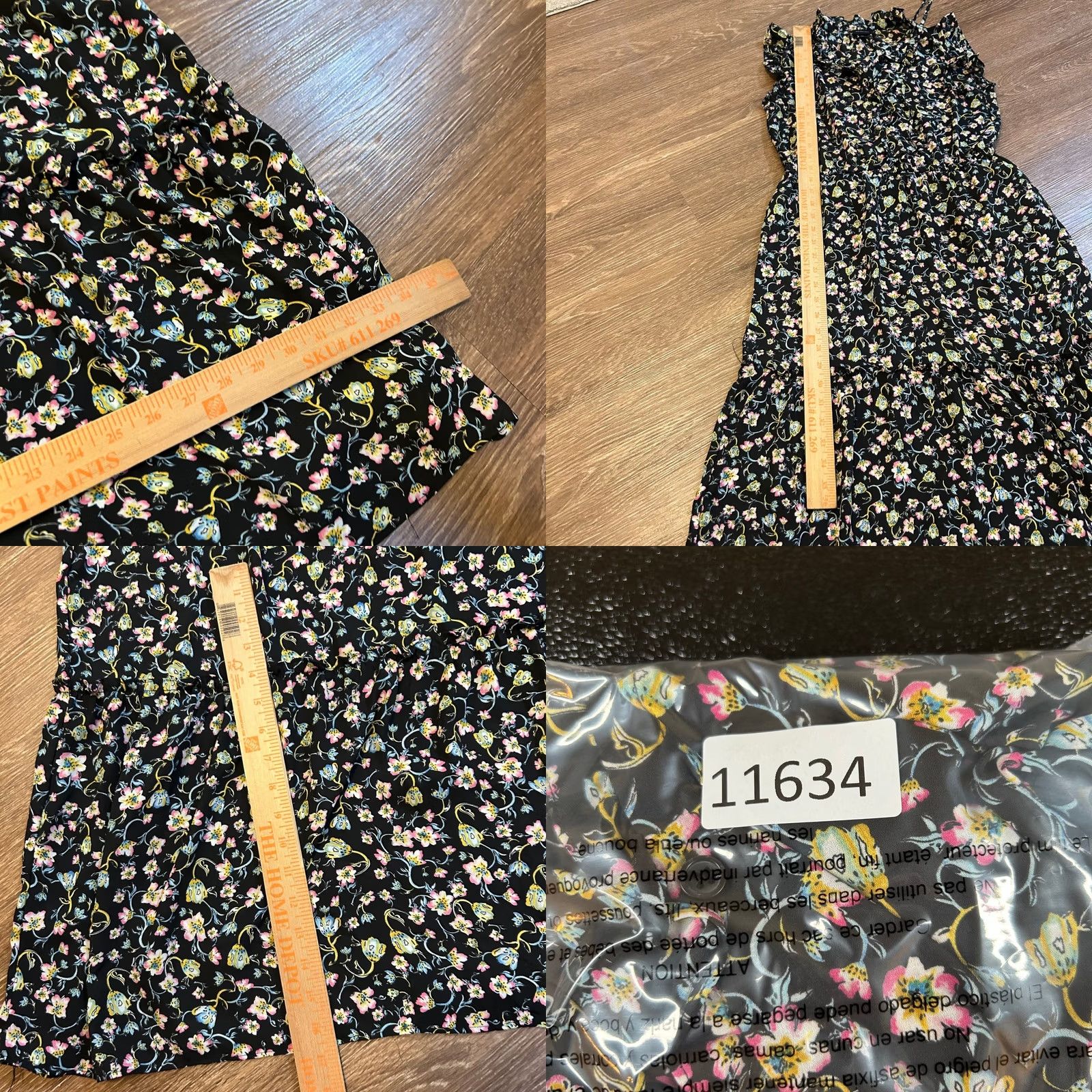 Vintage Who What Wear Floral Maxi Dress Sleeveless Black Women Medium Ruffle Trim Button Down Casual Summer Boho Dress Size M / US 6-8 / IT 42-44 - 9 Thumbnail