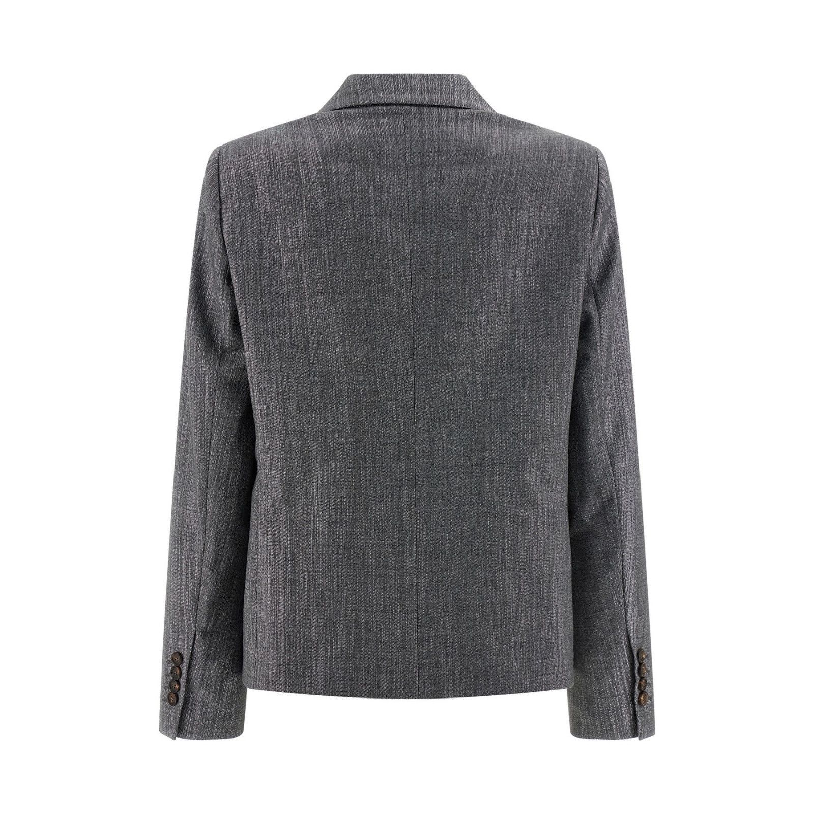 Brunello Cucinelli BRUNELLO CUCINELLI Silver Sparkling Blazer Jacket New & Auth Size M / US 6-8 / IT 42-44 - 2 Thumbnail