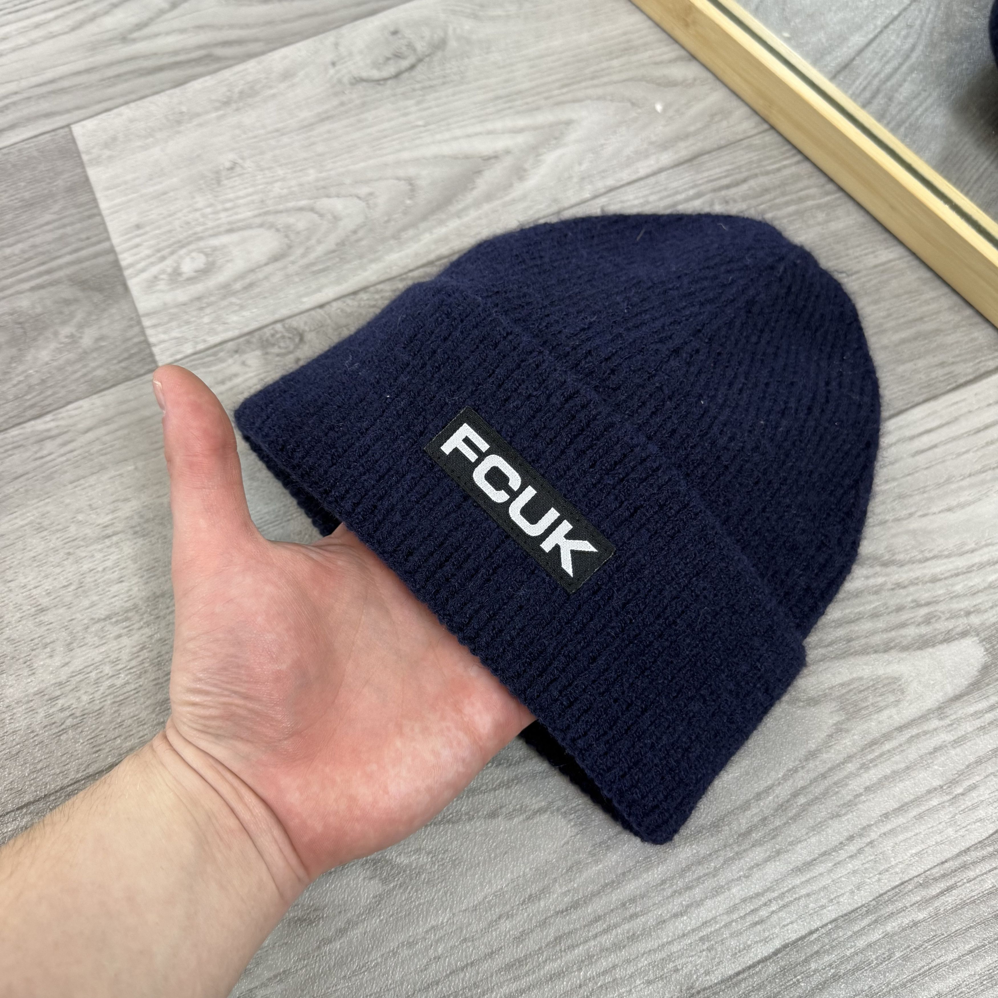 FCUK FCUK French Connection Blue Beanie Winter Hat Size ONE SIZE - 5 Thumbnail