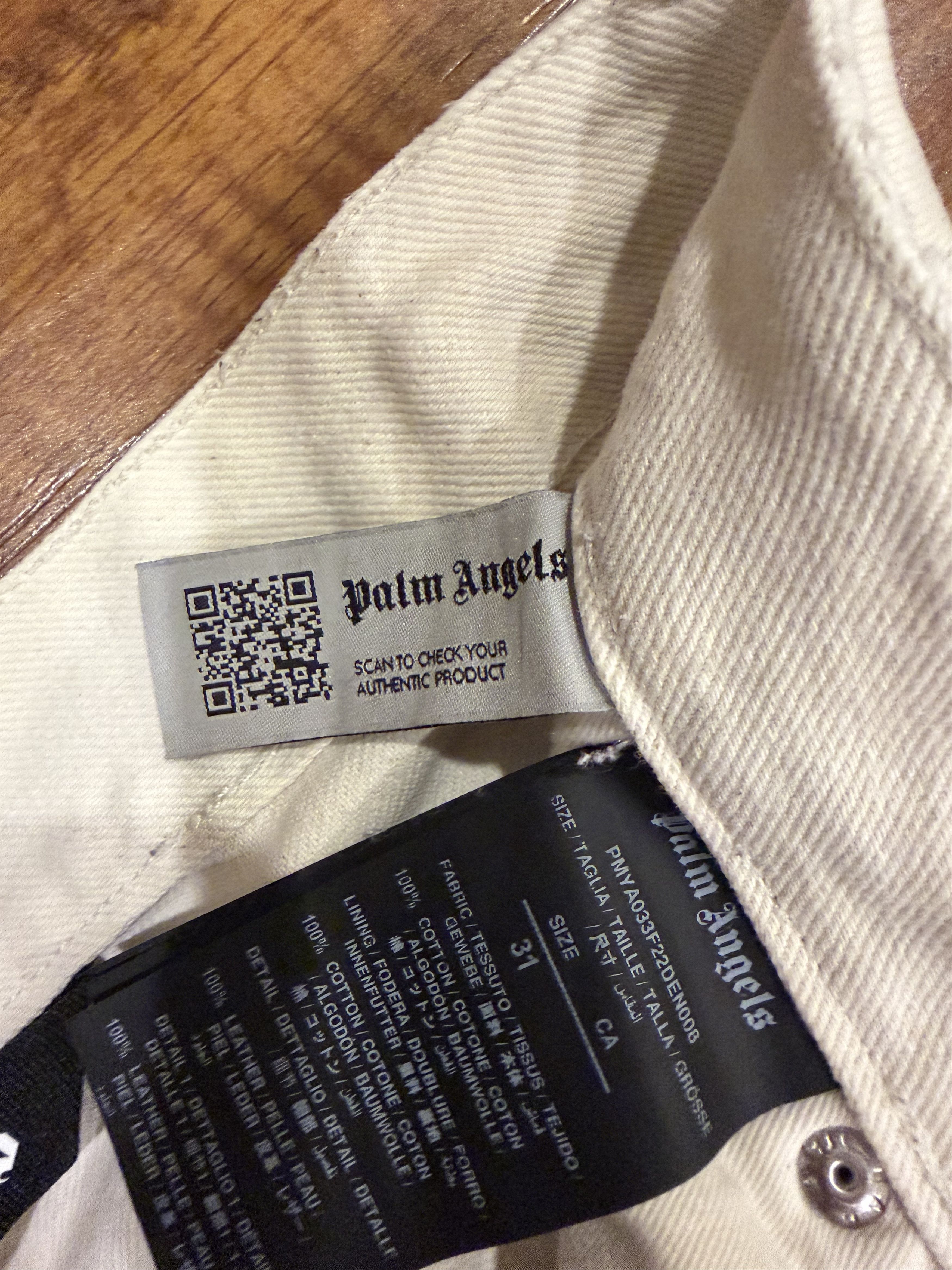 Palm Angels Palm Angels White Logo Patch Jeans Size US 31 - 4 Thumbnail