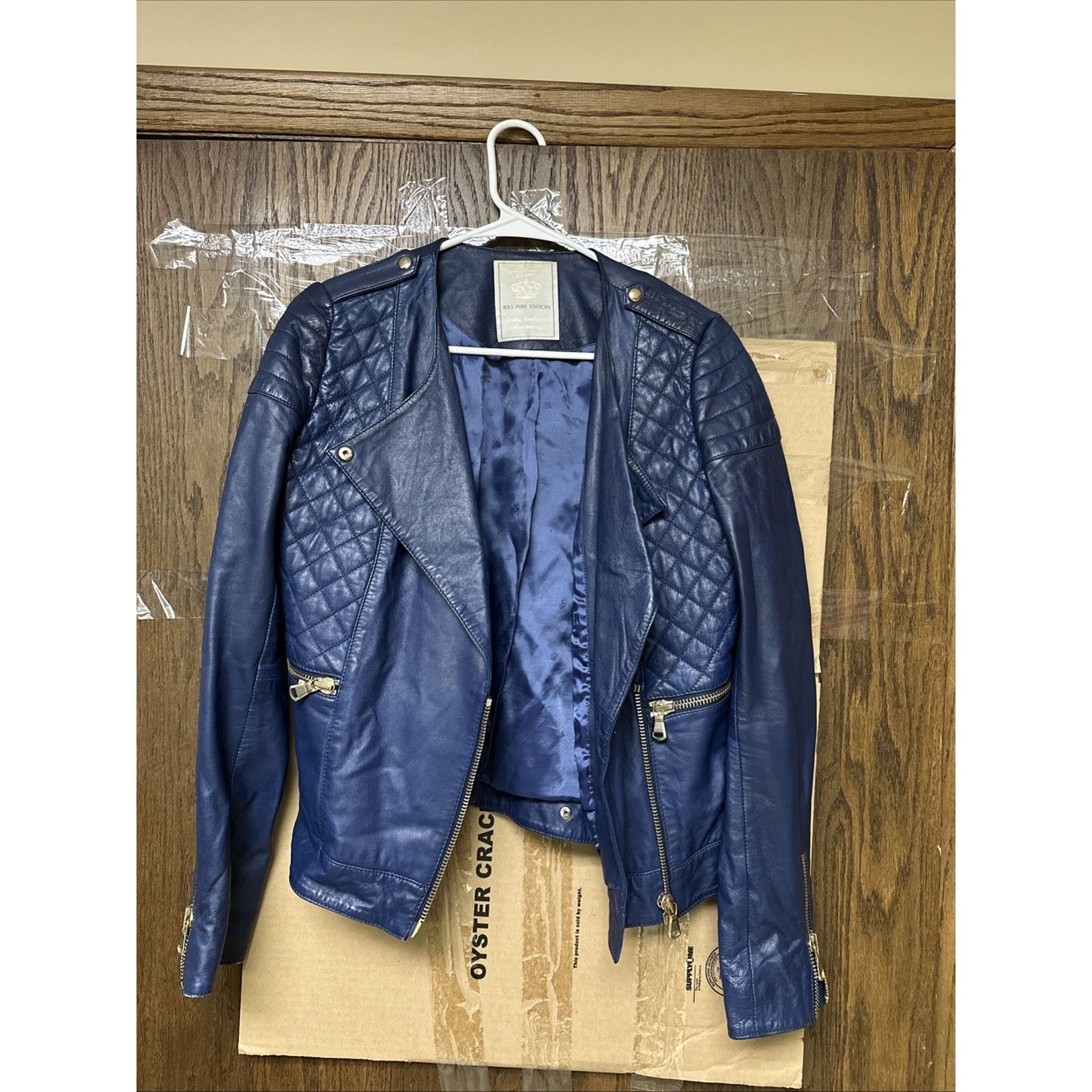 IKKS Ikks Pure Edition Womens Leather Biker Jacket Size M Size M / US 6-8 / IT 42-44 - 1 Thumbnail
