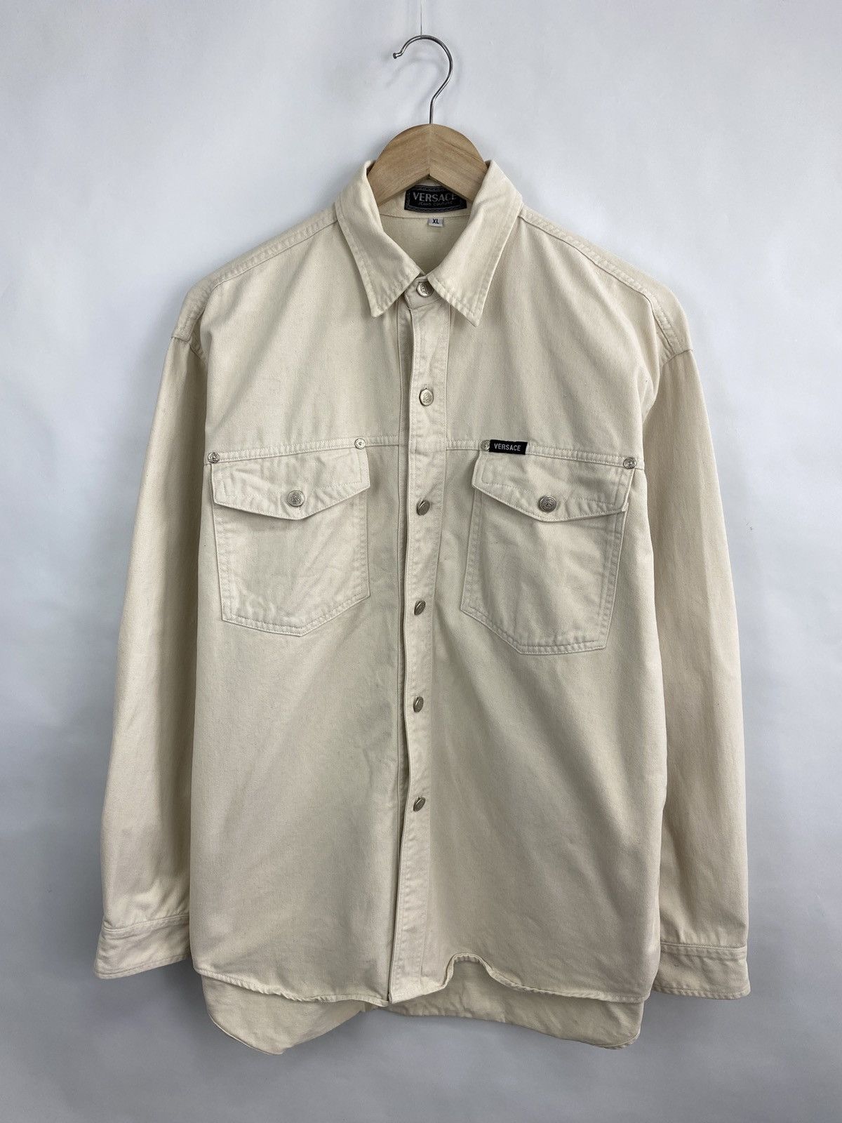 Versace Jeans Couture 🇮🇹 Vintage 90s Versace Jeans Couture Overshirt Jacket Retro Size US XL / EU 56 / 4 - 3 Thumbnail