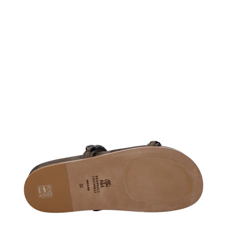 Brunello Cucinelli ob1o1e1024 Suede Slippers in Grey Size US 10 / IT 40 - 5 Thumbnail