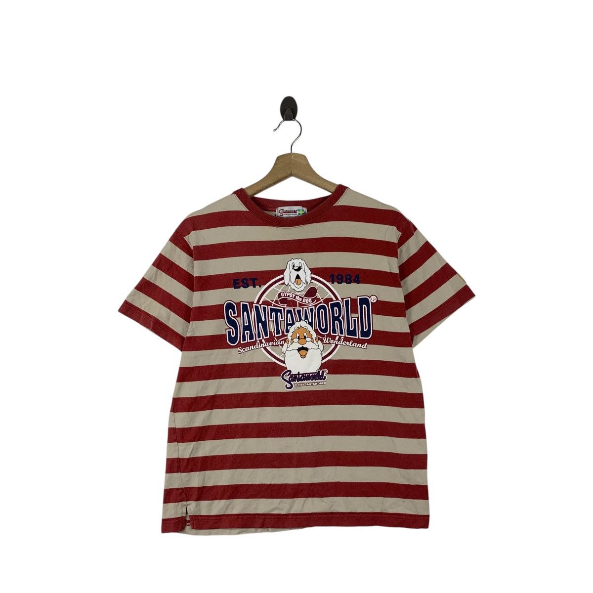 Vintage Vintage SANTAWORLD SWEDEN WONDERLAND Dog Striped Tee Shirt Size M / US 6-8 / IT 42-44 - 1 Thumbnail