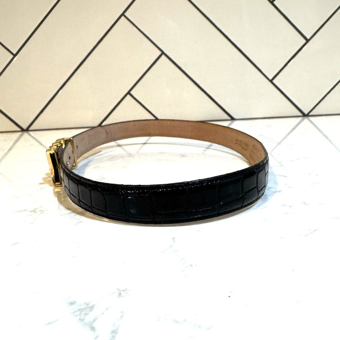 Other Vintage 90s Aimee Lynn BeIt Italian Croco Leather Size M Size ONE SIZE - 8 Thumbnail