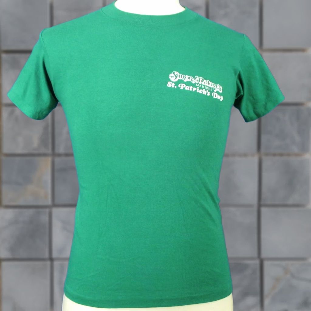 Vintage VINTAGE MALONE’S BAR T-Shirt 80s Irish Georgia St. Patrick's Day XS Green Mens 1970s-1990s irish single stitch Size US XS / EU 42 / 0 - 1 Thumbnail