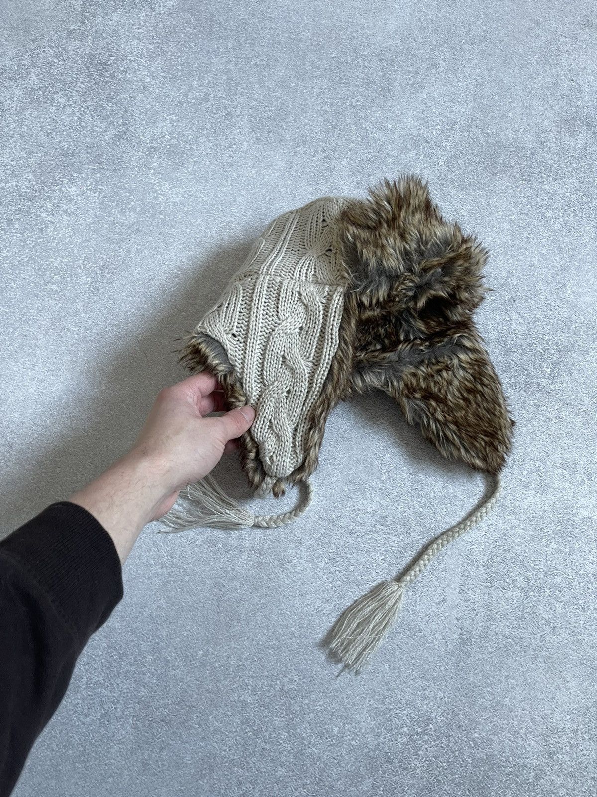 Japanese Brand Vintage Y2k Fuzzy Faux Fur Knitted Ushanka Trapper Hat Size ONE SIZE - 15 Thumbnail