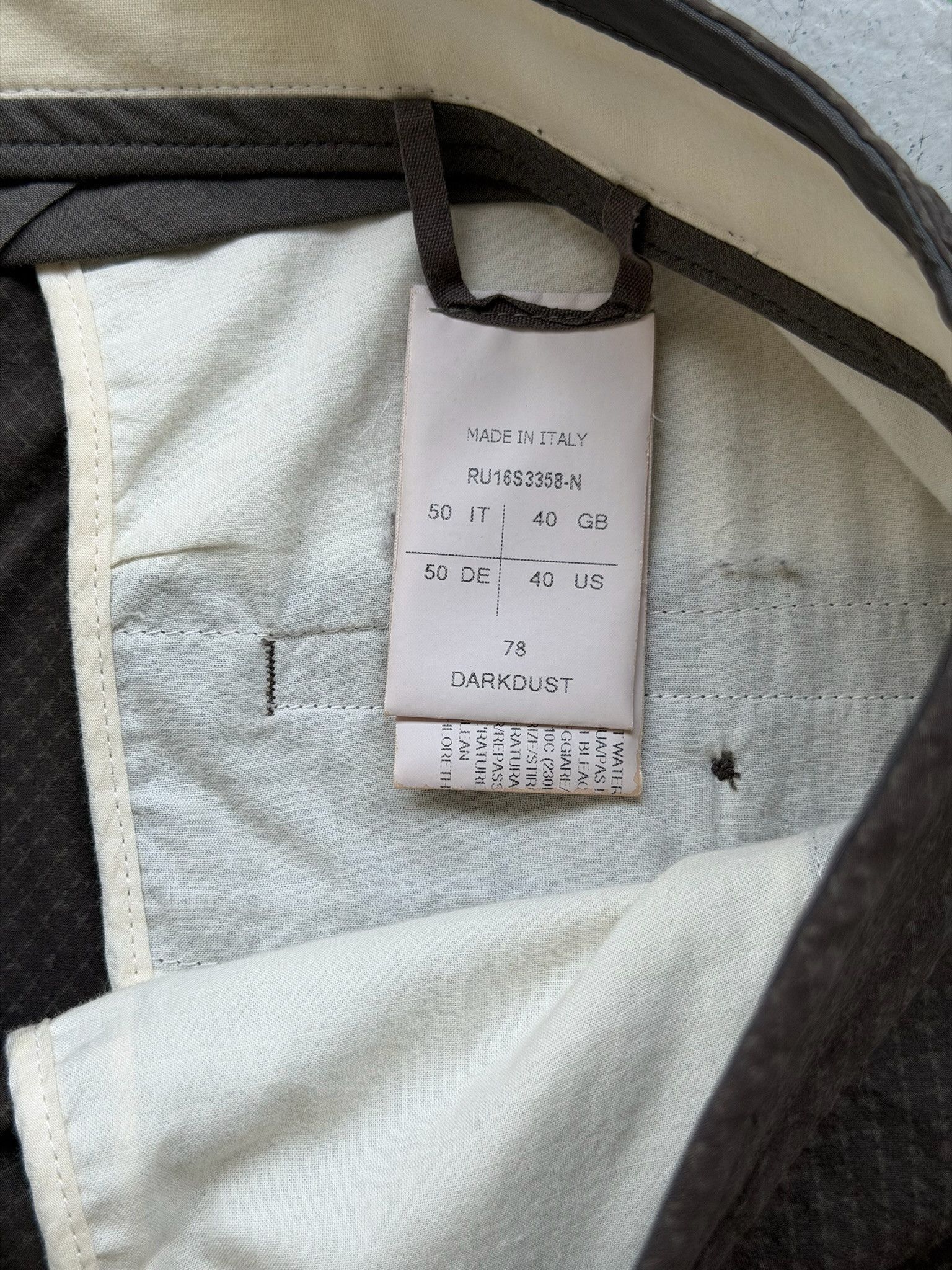 Rick Owens Rick Owens SS16 CYCLOPS Dark Dust Cotton Trousers Size US 34 / EU 50 - 5 Thumbnail