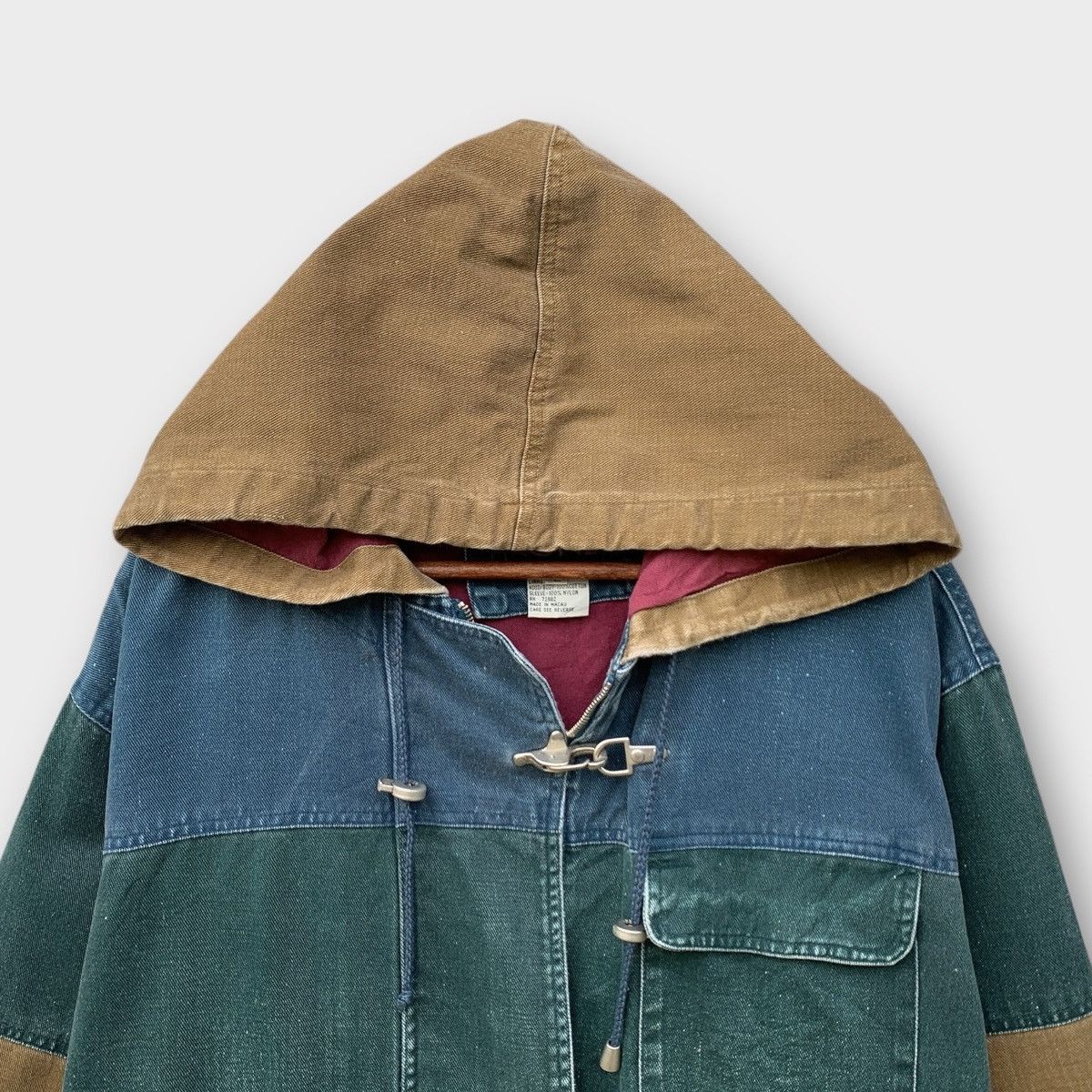 Vintage VINTAGE COLOUR BLOCK CLIMATE ZONE DENIM HOODIE JACKET Size US XL / EU 56 / 4 - 6 Thumbnail