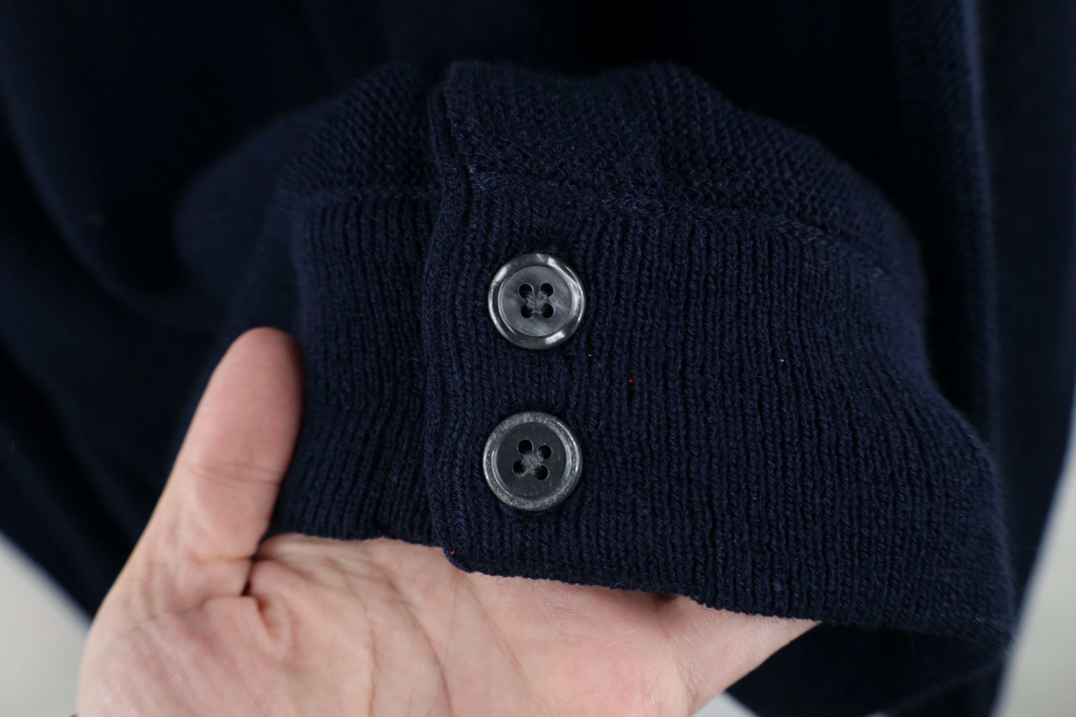 Vintage Vintage 90s Streetwear Cobain Cardigan Sweater Navy Blue Size US XL / EU 56 / 4 - 4 Thumbnail