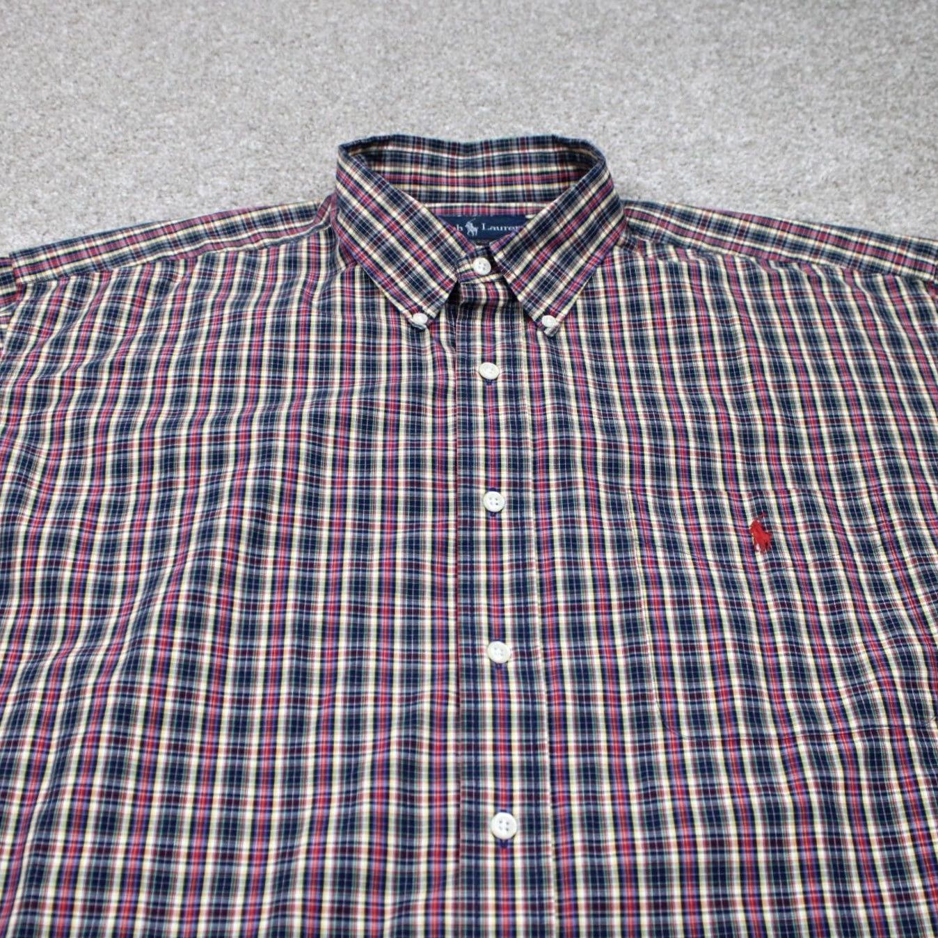 Ralph Lauren Ralph Lauren Button-Up Shirt Mens 2XL XXL Red/Blue/Yellow Check Cotton L/S Button-Down Casual, Formal, Workwear, Preppy Size US XXL / EU 58 / 5 - 4 Thumbnail