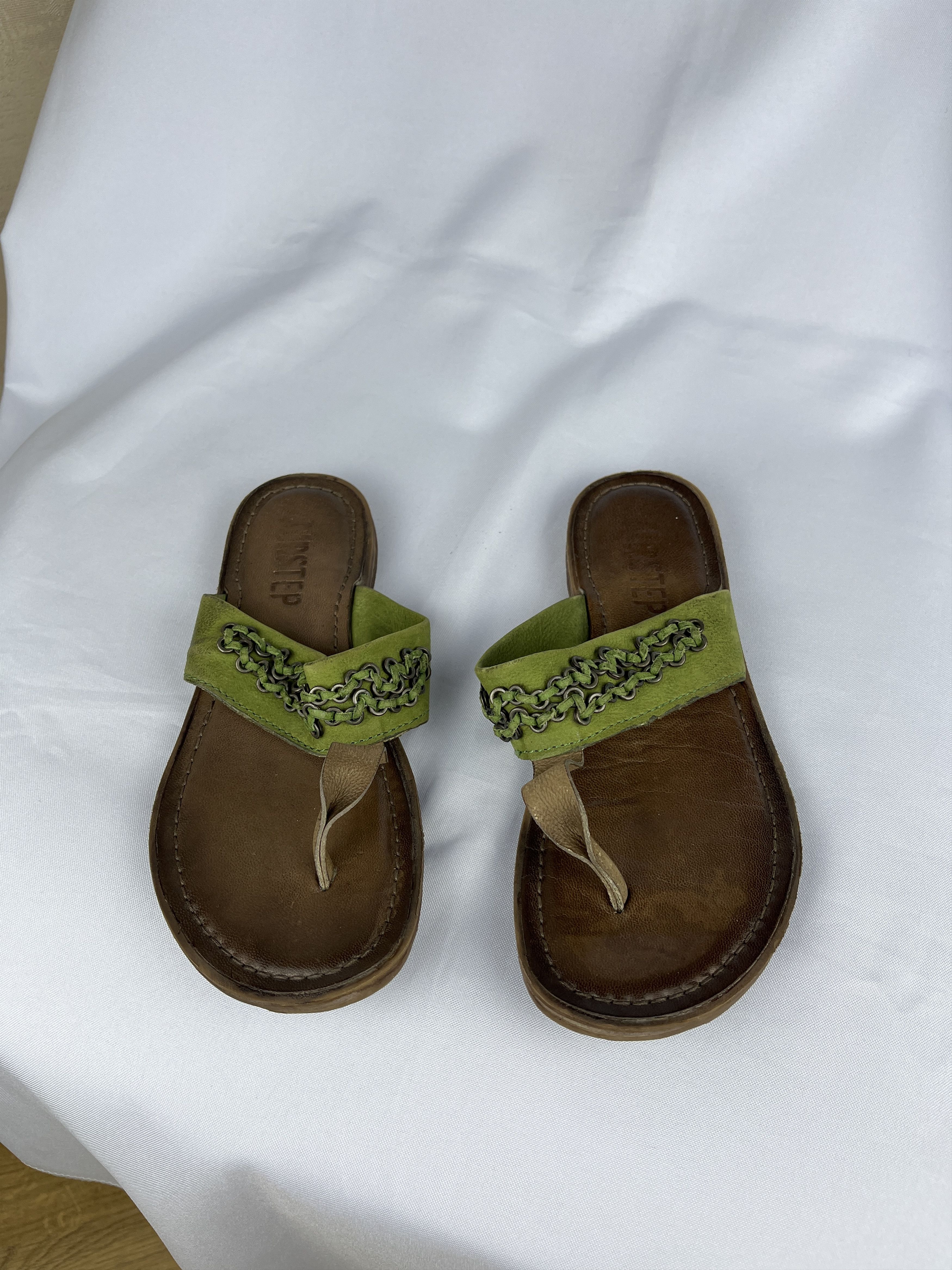 A.S.98 Airstep AS 98 Flip Flops Sandals Summer Leather Shoes Size US 8 / IT 38 - 2 Thumbnail