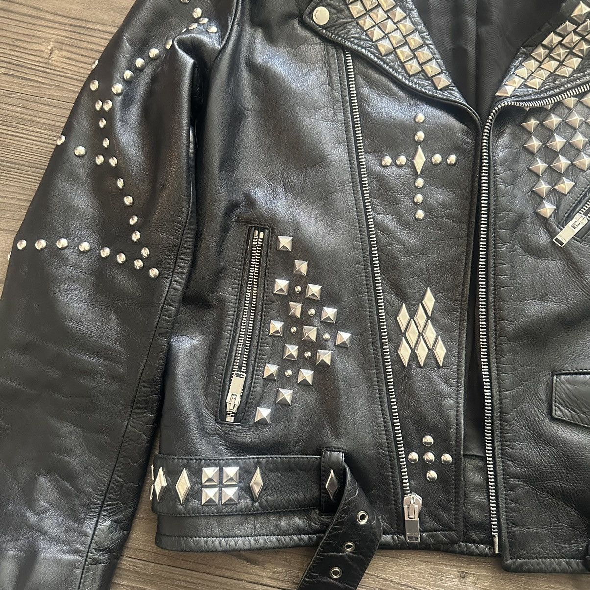 Saint Laurent Paris HEDI SLIMANE SLP STUDDED LEATHER JACKET Size US L / EU 52-54 / 3 - 2 Thumbnail