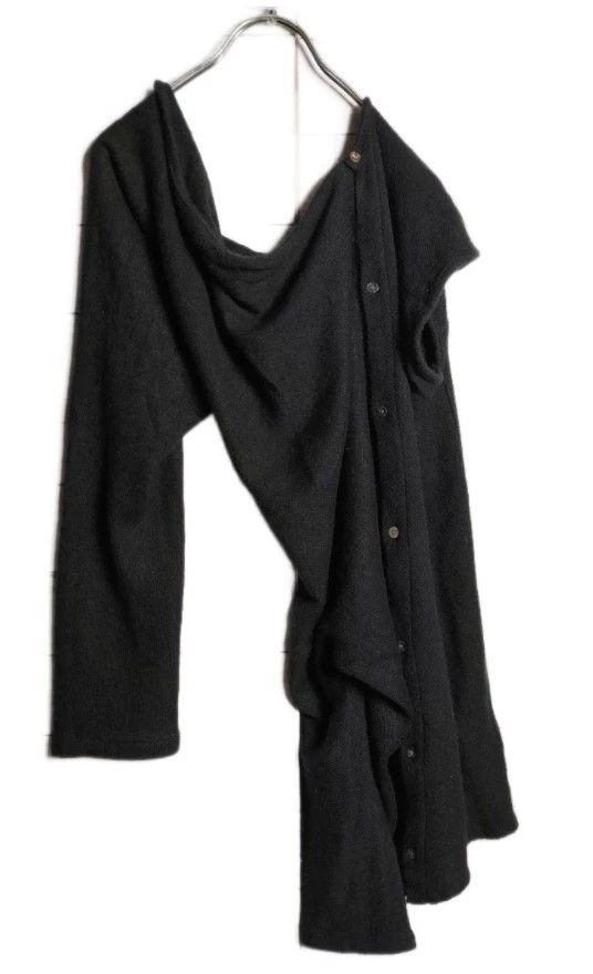 Yohji Yamamoto y's yohji yamamoto black asymmetrical cardigan-dmc Size ONE SIZE - 1 Thumbnail