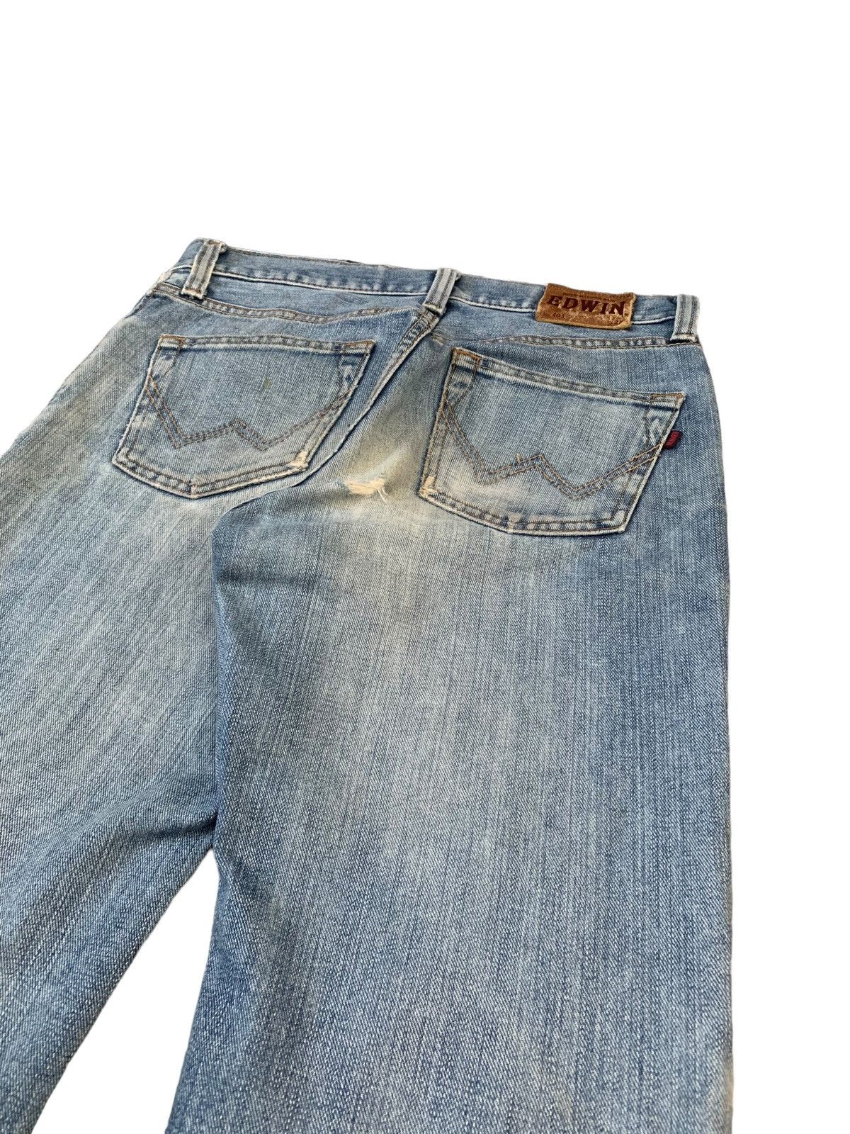 Edwin × Japanese Brand Edwin 403 Tapered Distressed Denim Pants (AC46) Size US 30 / EU 46 - 11 Thumbnail