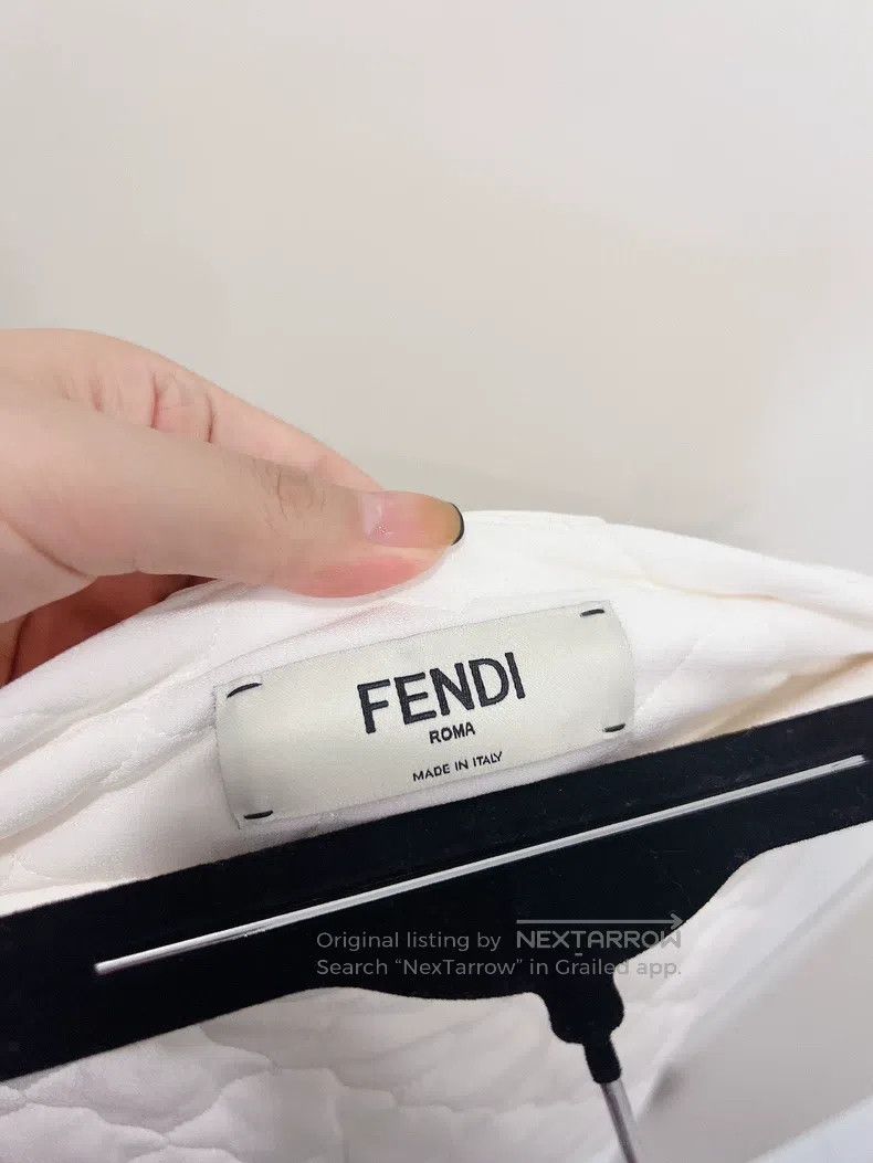 Fendi Fendi White Quilted Grid Silk Half Skirt Skirt Short Skirt Size 25" / US 0 / IT 36 - 6 Thumbnail