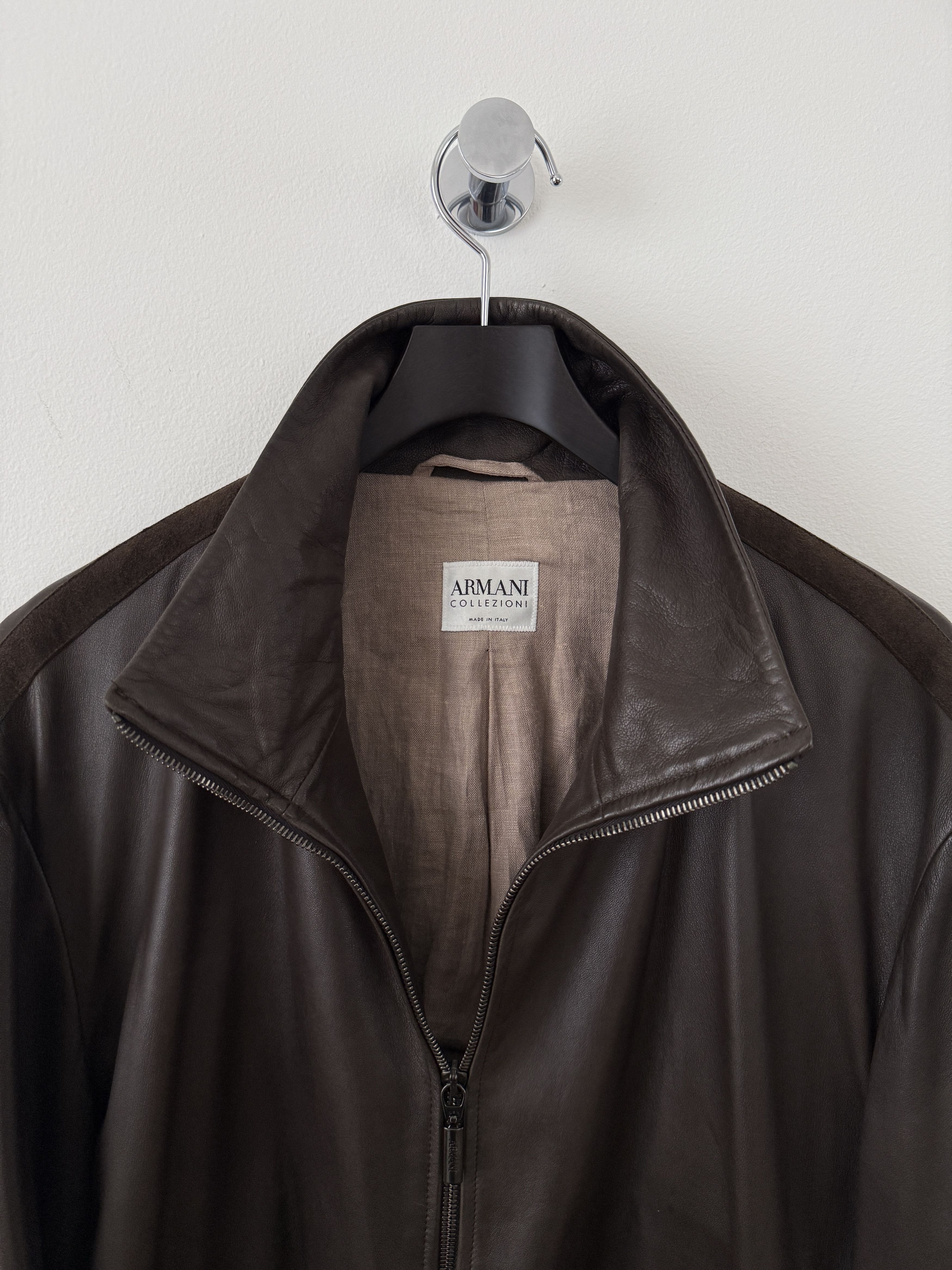 Armani Collezioni Lambskin Leather Zip Up Jacket Size US S / EU 44-46 / 1 - 9 Thumbnail