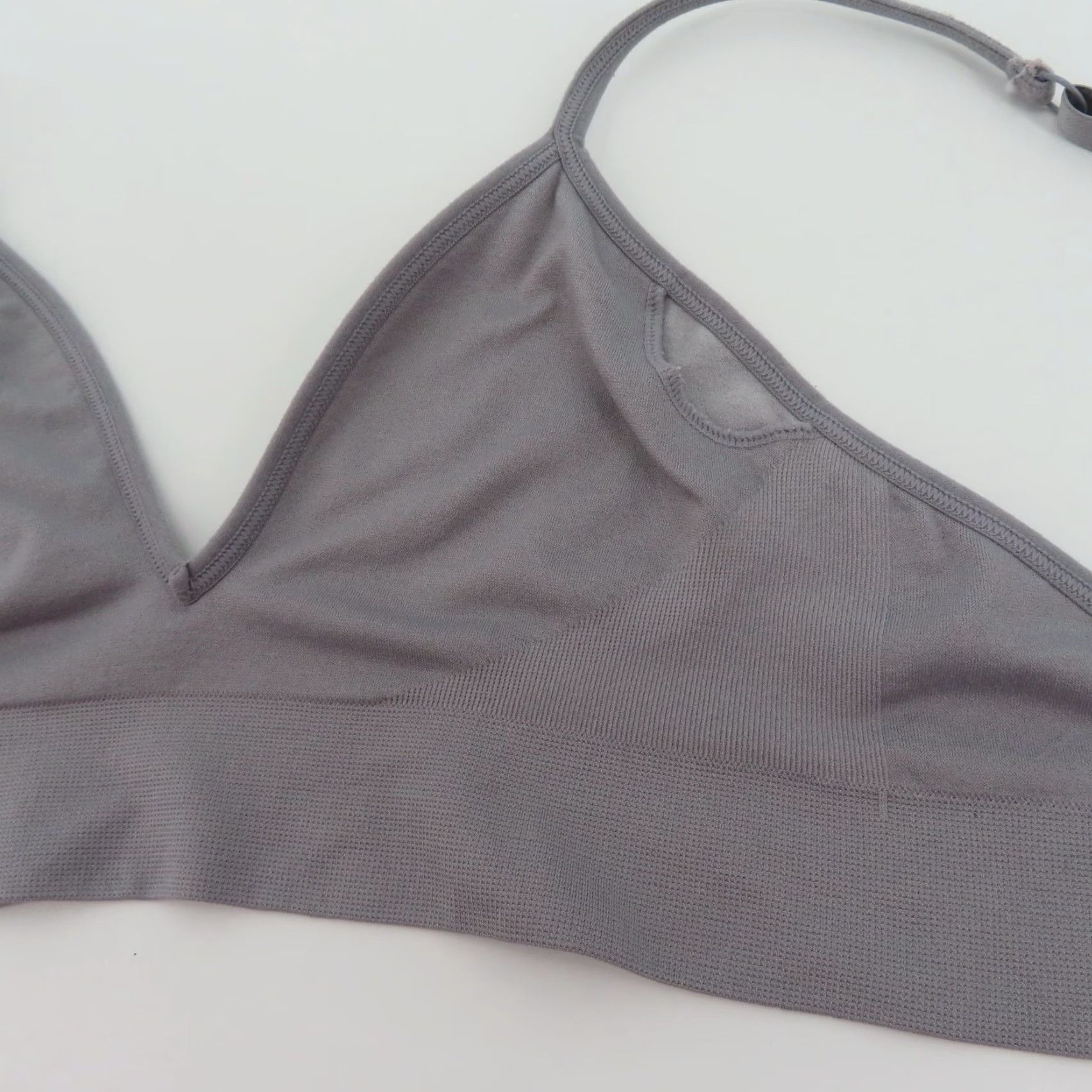 DKNY DKNY Womens Small 021987 Solid Gray White Logo Wireless Wire Free Bralette Bra Shirt? Size ONE SIZE - 7 Thumbnail