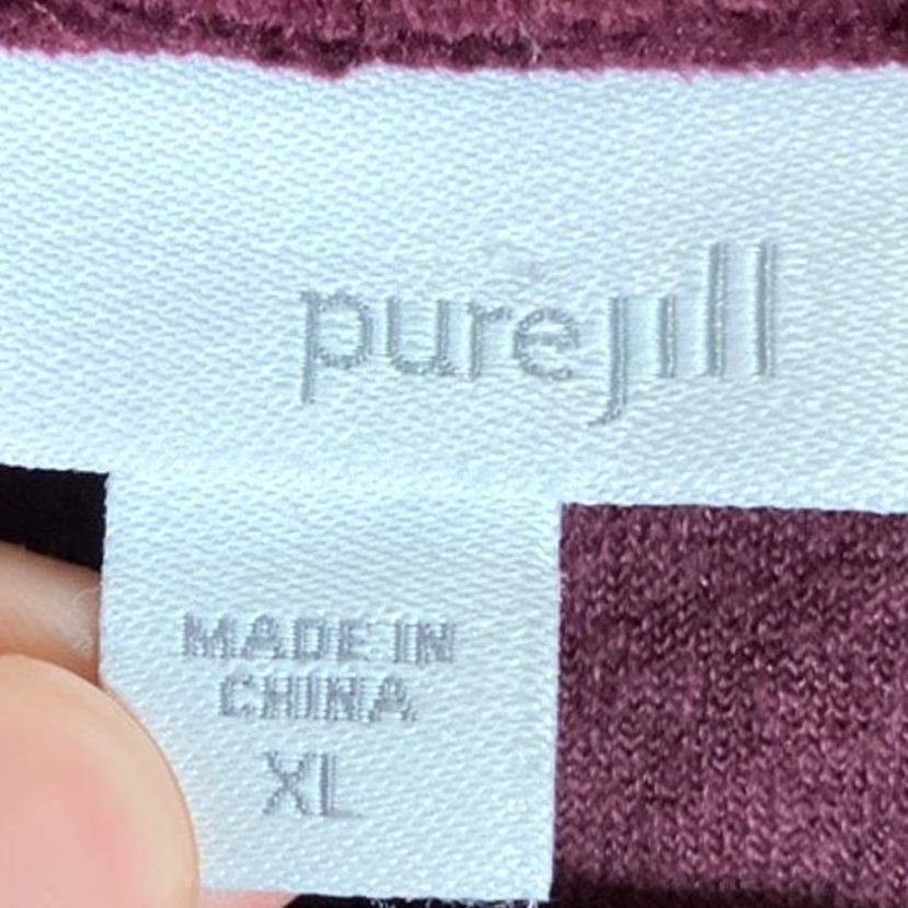 J. Jill Pure Jill Womens Sweater Burgundy Velvet Pullover Soft Pima Modal Blend XL Size XL / US 12-14 / IT 48-50 - 6 Thumbnail