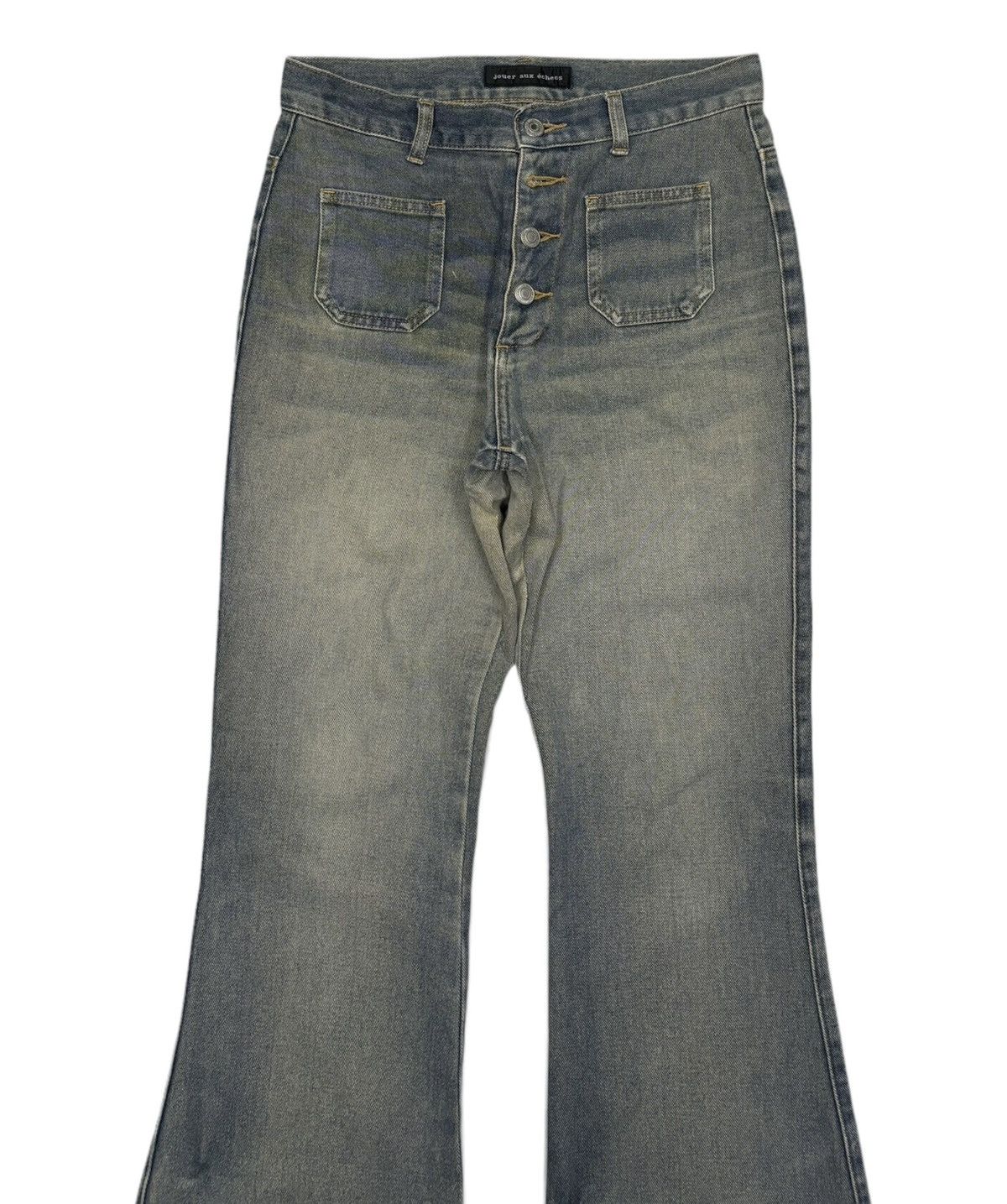 Hysteric Glamour × Japanese Brand SUPER FLARE JOUER AUX ECHECS FADED DISTRESS BUSH JEANS Size US 28 / EU 44 - 5 Thumbnail