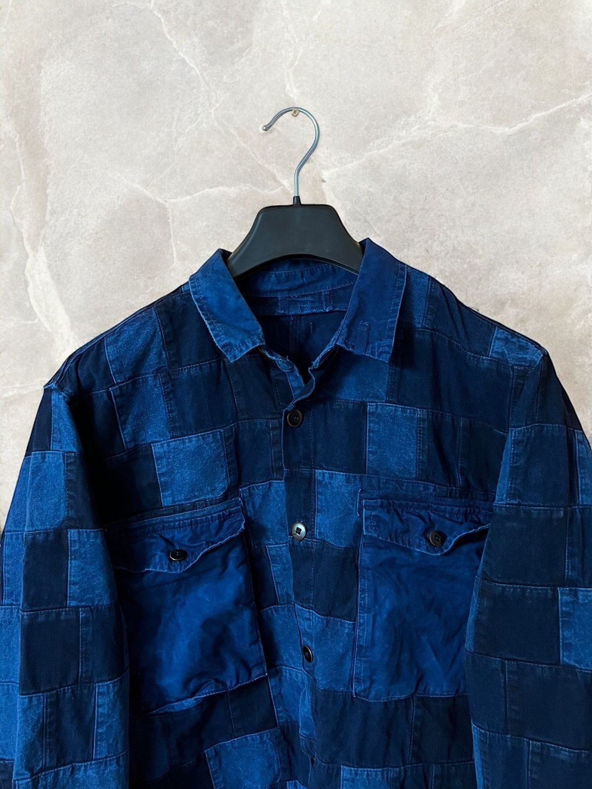 Vintage VINTAGE PATCHWORK DENIM Jacket Shirt OVERSHIRT Jean y2k Size US L / EU 52-54 / 3 - 4 Thumbnail
