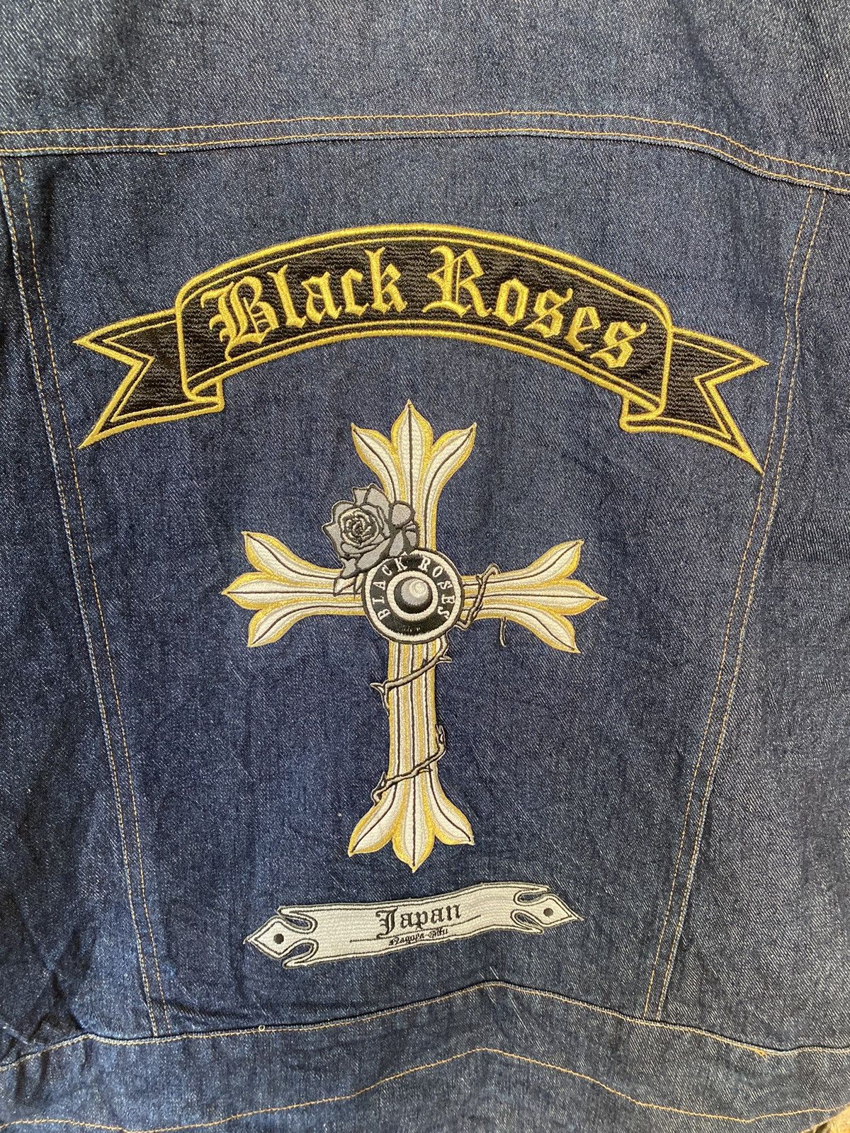 Kadoya Vtg Kadoya Leather Black rose patches motorcycles Size US XL / EU 56 / 4 - 3 Thumbnail