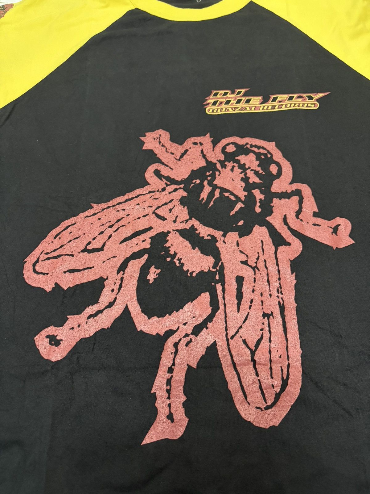 Band Tees 90s 1996 DJ FLY BONZAI LIGHTNING RECORDS HOUSE TRANCE TECHNO Size US XL / EU 56 / 4 - 5 Thumbnail