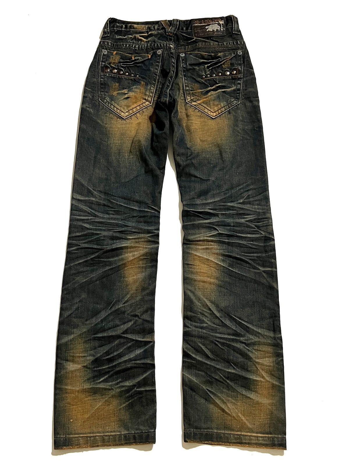 Japanese Brand Tokyo Boulevard Mud Wash Distressed Jeans Y2K Vkei Size US 29 - 10 Thumbnail