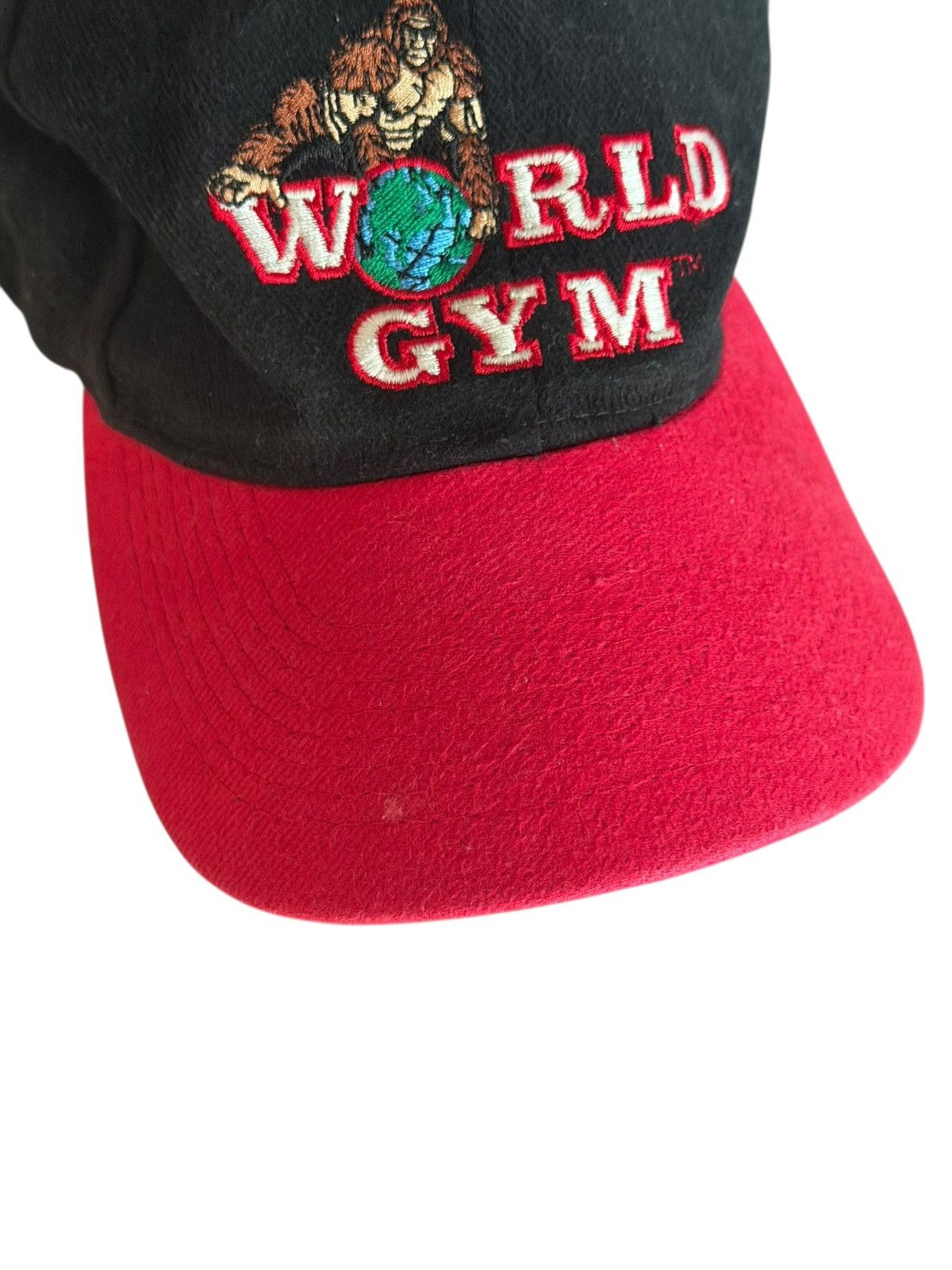 Vintage *RARE* VINTAGE 1980s WORLD GYM BODYBUILDING GORILLA CAP HAT Size ONE SIZE - 3 Thumbnail