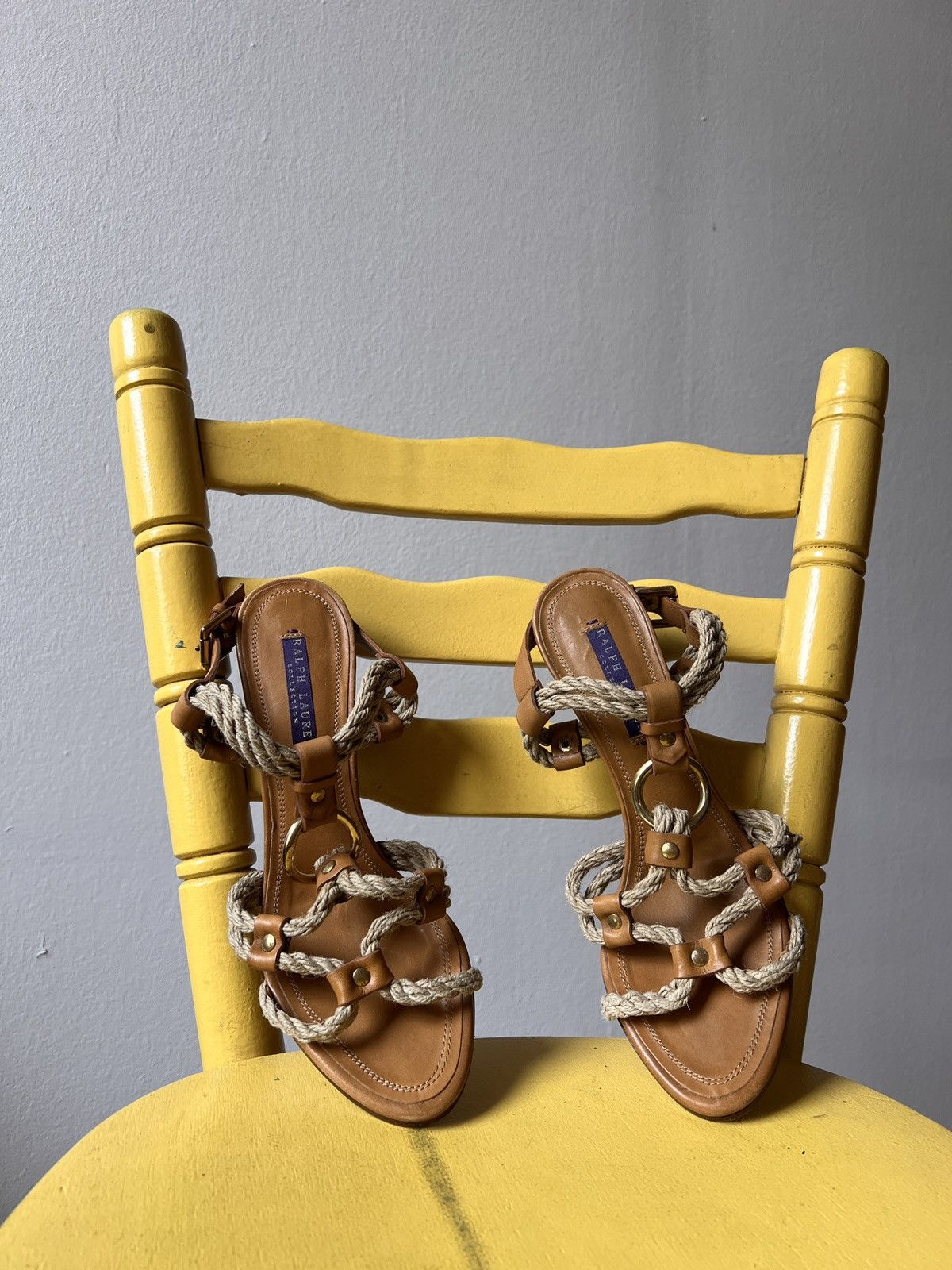 Ralph Lauren Purple Label Ralph Lauren Purple Label Heels Leather Rope Sandals Size US 8 / IT 38 - 2 Thumbnail