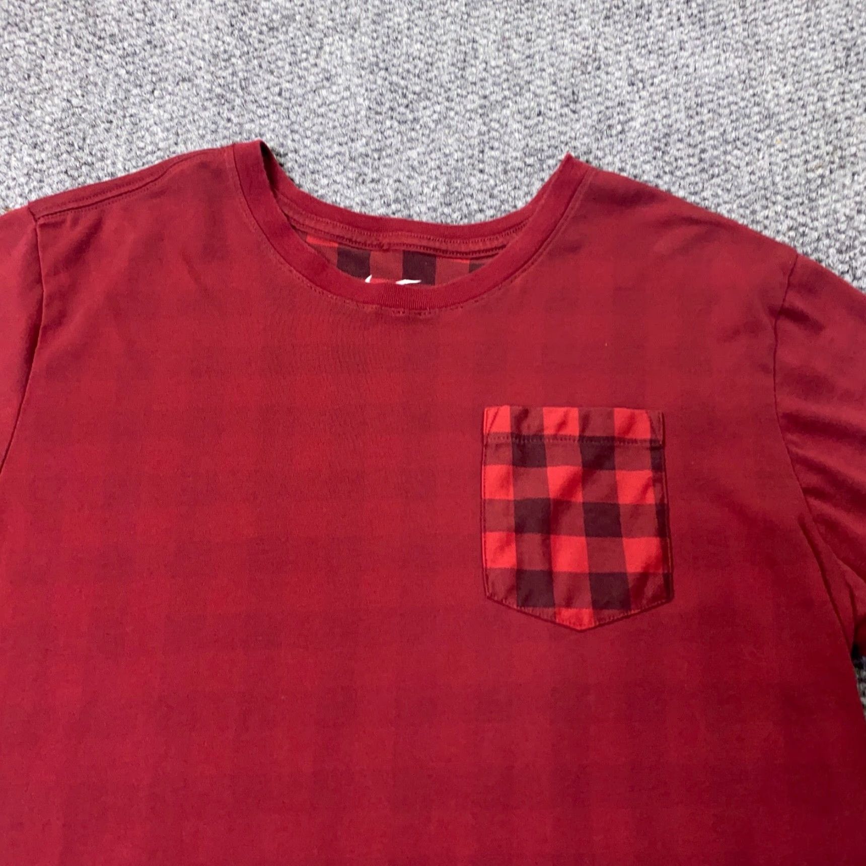 Nike Nike SB Shirt Women L Red Dri-Fit Plaid Pocket Short Sleeve Crew Neck Pullover Cotton Polyester Skateboarding Casual Activewear Size L / US 10 / IT 46 - 2 Thumbnail