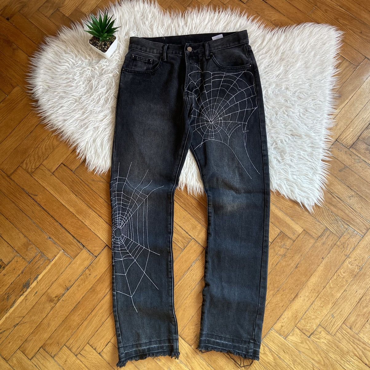 MNML 📌 Crazy MNML Spider Web Y2K Denim Jeans Size US 32 / EU 48 - 1 Thumbnail