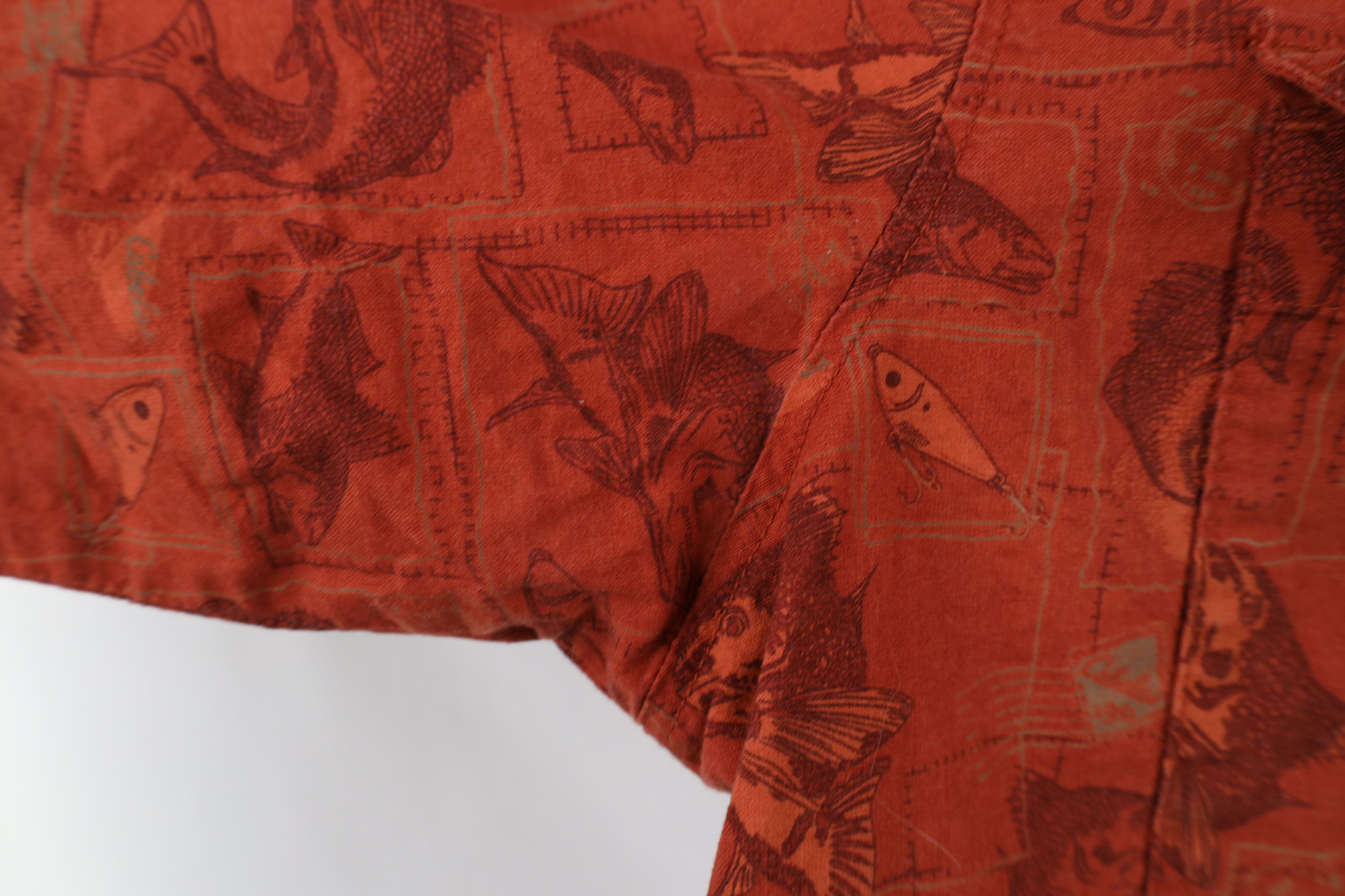 Cabelas × Vintage Vintage Cabelas Faded Fish Lure All Over Print Button Shirt Size US L / EU 52-54 / 3 - 6 Thumbnail