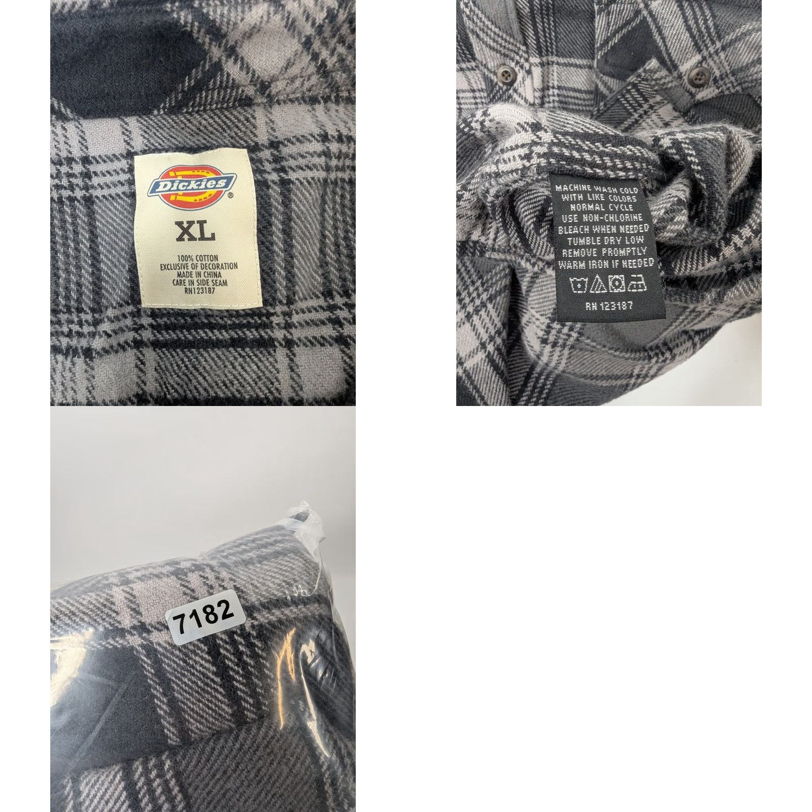 Dickies Dickies Shirt Men XL Long Sleeve Flannel Black Gray Plaid Button-Up Casual Workwear Size US XL / EU 56 / 4 - 8 Thumbnail
