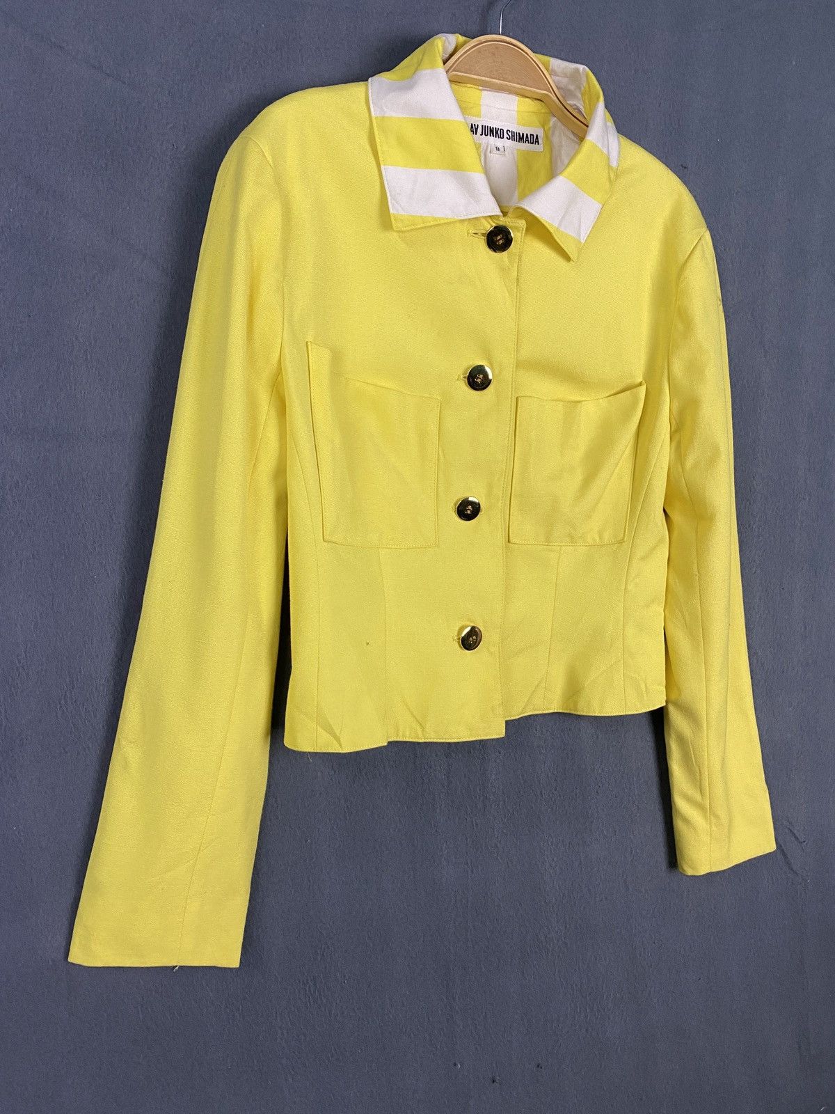 Japanese Brand × Junko Shimada 49 AV Junko Shimada Striking Yellow Cropped Jacket Size S / US 4 / IT 40 - 4 Thumbnail