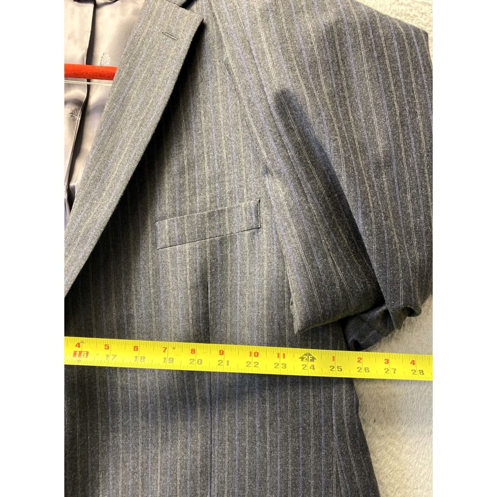 Ralph Lauren VINTAGE Lauren Ralph Lauren Blazer Jacket Men’s 52R Gray Wool Inner Pockets 0695 Size 52R - 4 Thumbnail