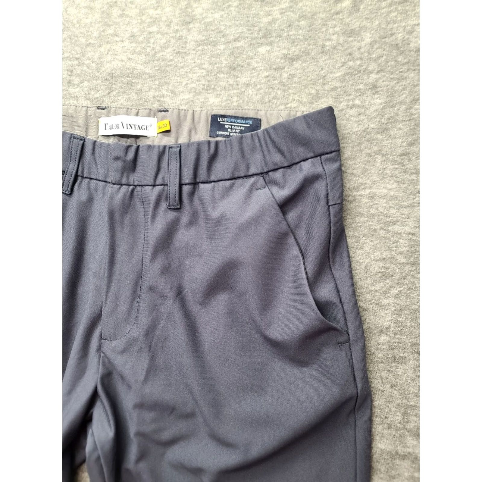 Vintage Tailor Vintage Pants Mens 36x30 Chino Slim Straight Leg Stretch Beige Cotton Nylon Spandex Size US 36 / EU 52 - 7 Thumbnail