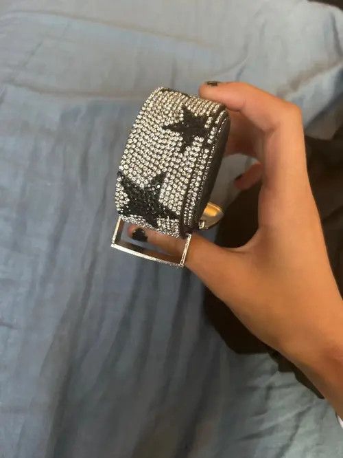 Japanese Brand Shiny Rhinestone Star Pu Leather Belt Size ONE SIZE - 4 Thumbnail