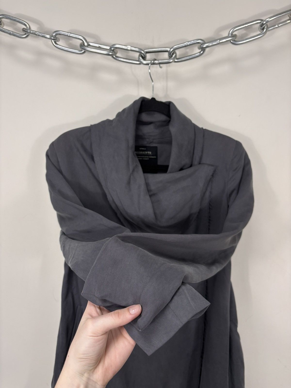 Allsaints AllSaints Hoxton Monument Coat Women’s Grey Asymmetrical Size S / US 4 / IT 40 - 7 Thumbnail
