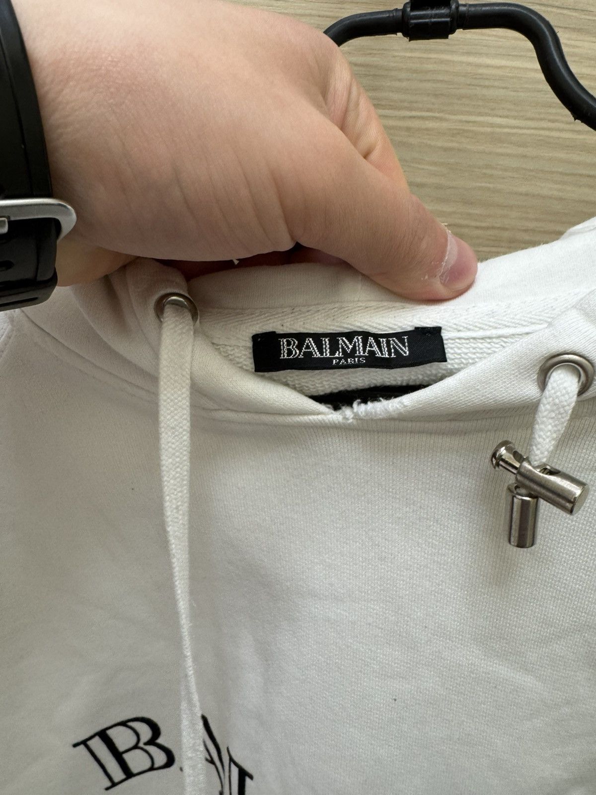 Balmain Balmain White Hoodie Size US L / EU 52-54 / 3 - 3 Thumbnail