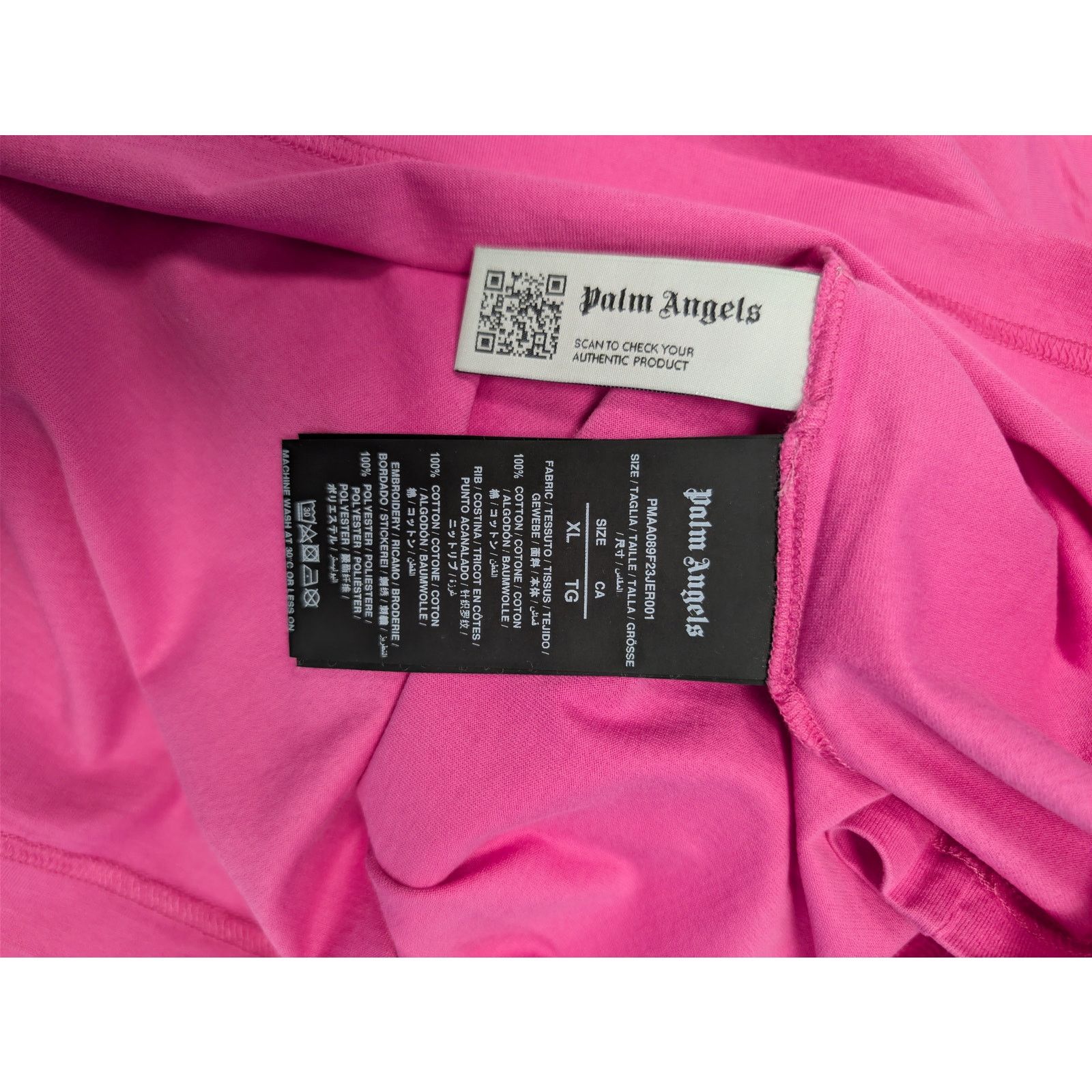 Palm Angels o1rshd1 Embroidered Logo Slim T-Shirt in Fuchsia Pink/Black Size US XL / EU 56 / 4 - 17 Thumbnail