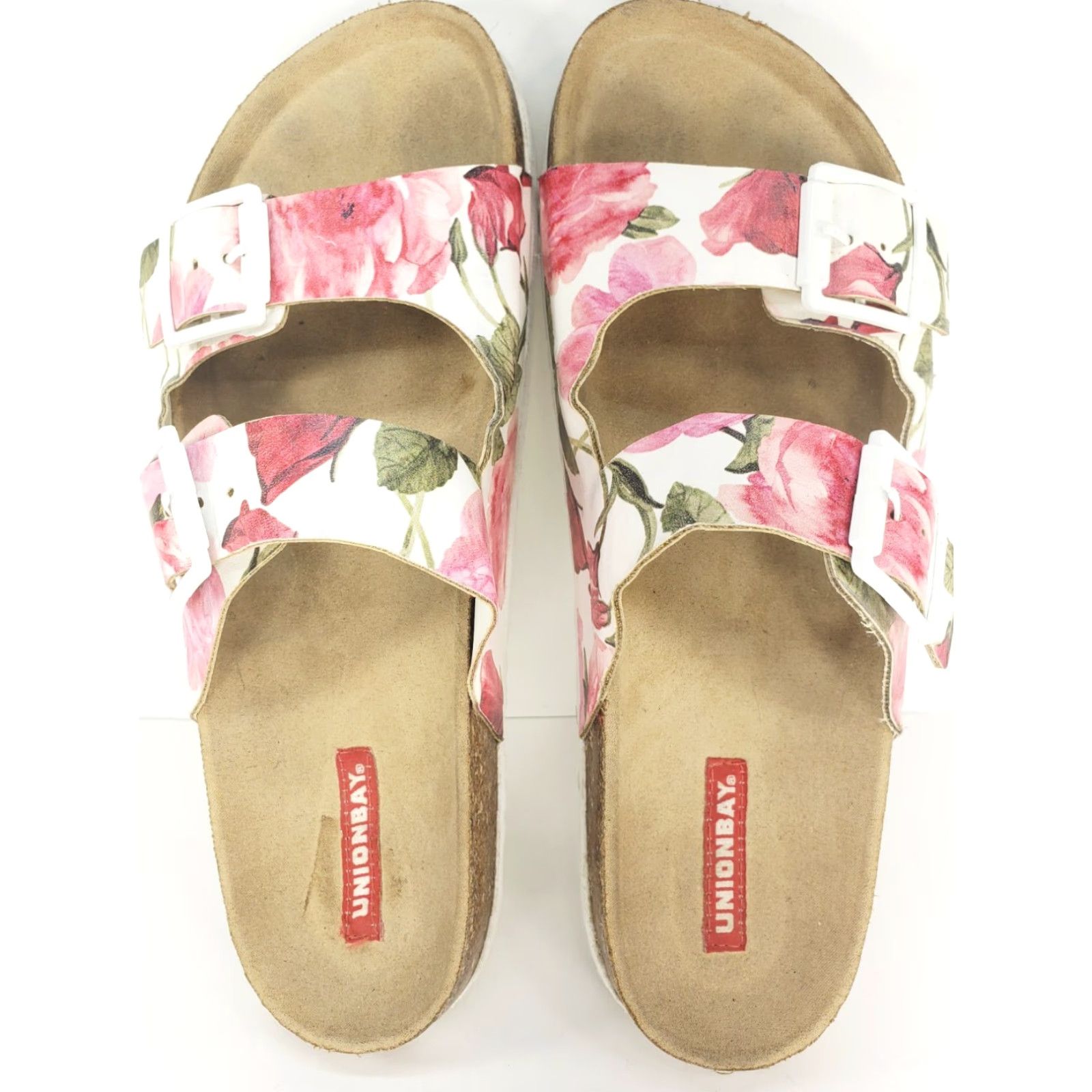 Vintage Union Bay Melissa Women's 11M Floral Open Toe Double Strap Slide Cork Sandals Size US 11 / IT 41 - 6 Thumbnail