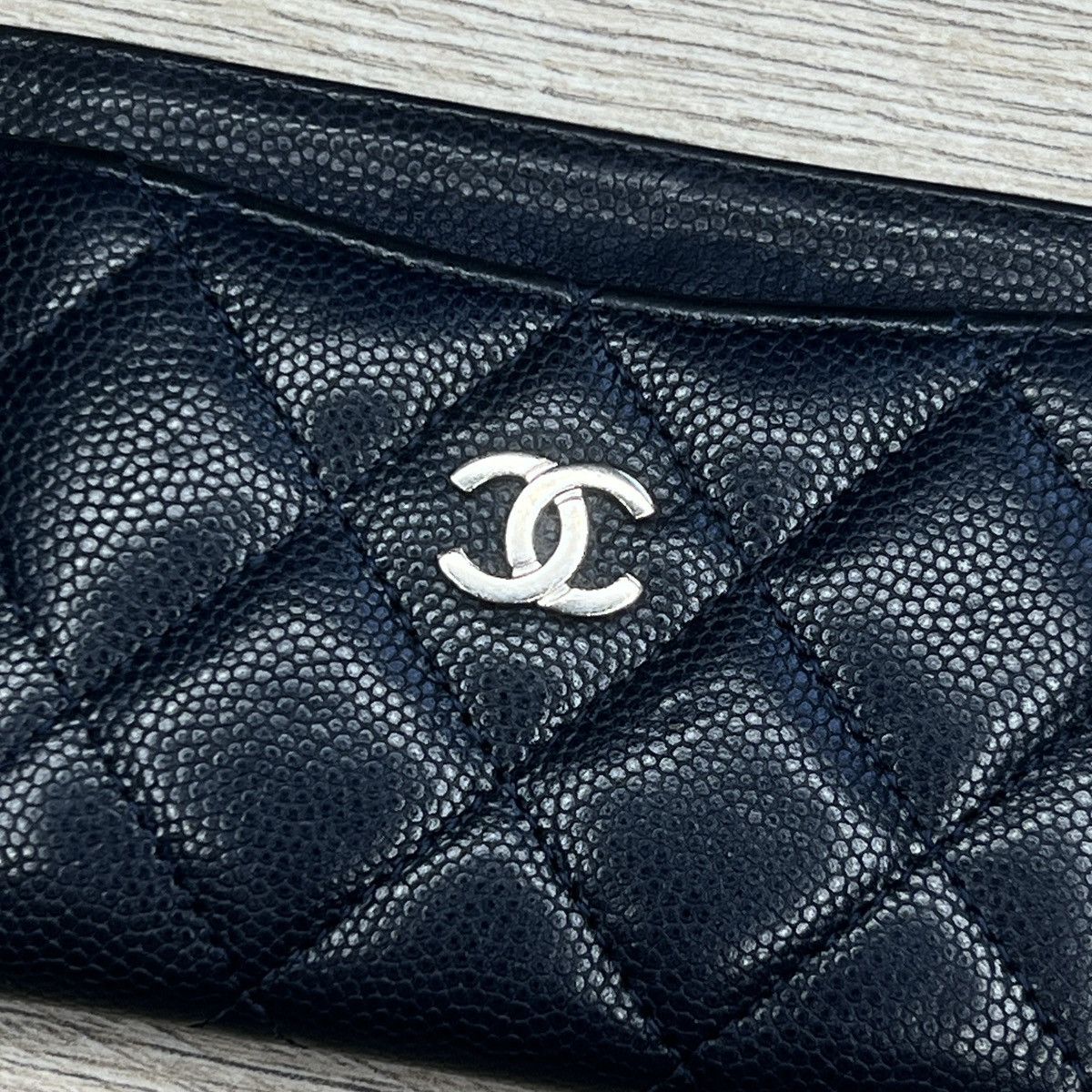 Chanel Chanel Chain Logo Quilted Black Leather Card Holder Wallet Size ONE SIZE - 7 Thumbnail