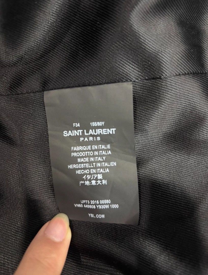 Saint Laurent Paris SS17 Saint Laurent "Sweet Dreams" Shark Bomber Jacket Size US XXS / EU 40 - 4 Thumbnail