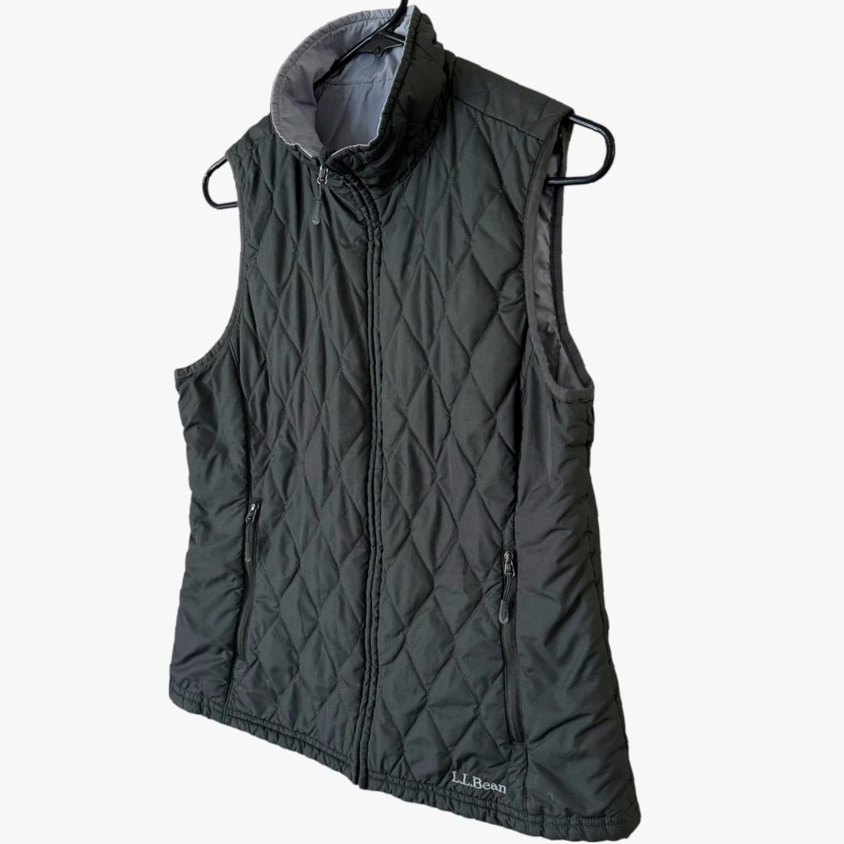 Vintage L.L. Bean Lightweight Reversible Quilted Vest Gray Women’s Small Outdoors Hiking Vest Size S / US 4 / IT 40 - 2 Thumbnail